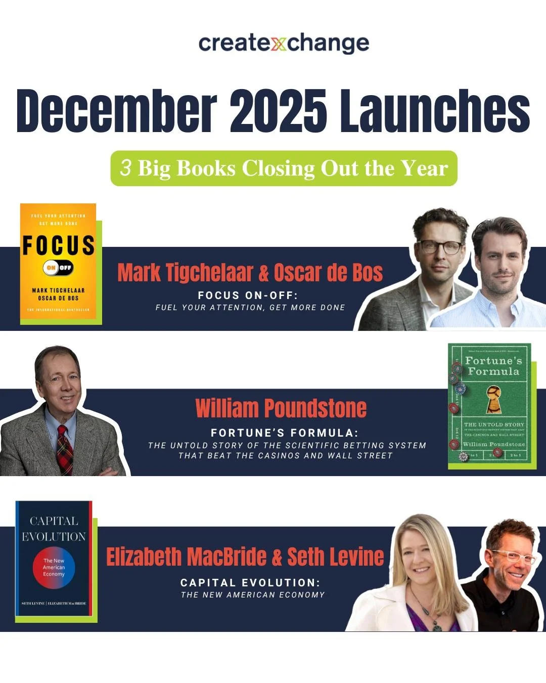 ✨ 𝐃𝐞𝐜𝐞𝐦𝐛𝐞𝐫 𝟐𝟎𝟐𝟓 𝐋𝐚𝐮𝐧𝐜𝐡𝐞𝐬: 3 𝐁𝐢𝐠 𝐁𝐨𝐨𝐤𝐬 𝐂𝐥𝐨𝐬𝐢𝐧𝐠 𝐎𝐮𝐭 𝐭𝐡𝐞 𝐘𝐞𝐚𝐫 ✨

December brings a tight trio of releases across economics, decision-making, and the science of focus&mdash;each one grounded in research and re