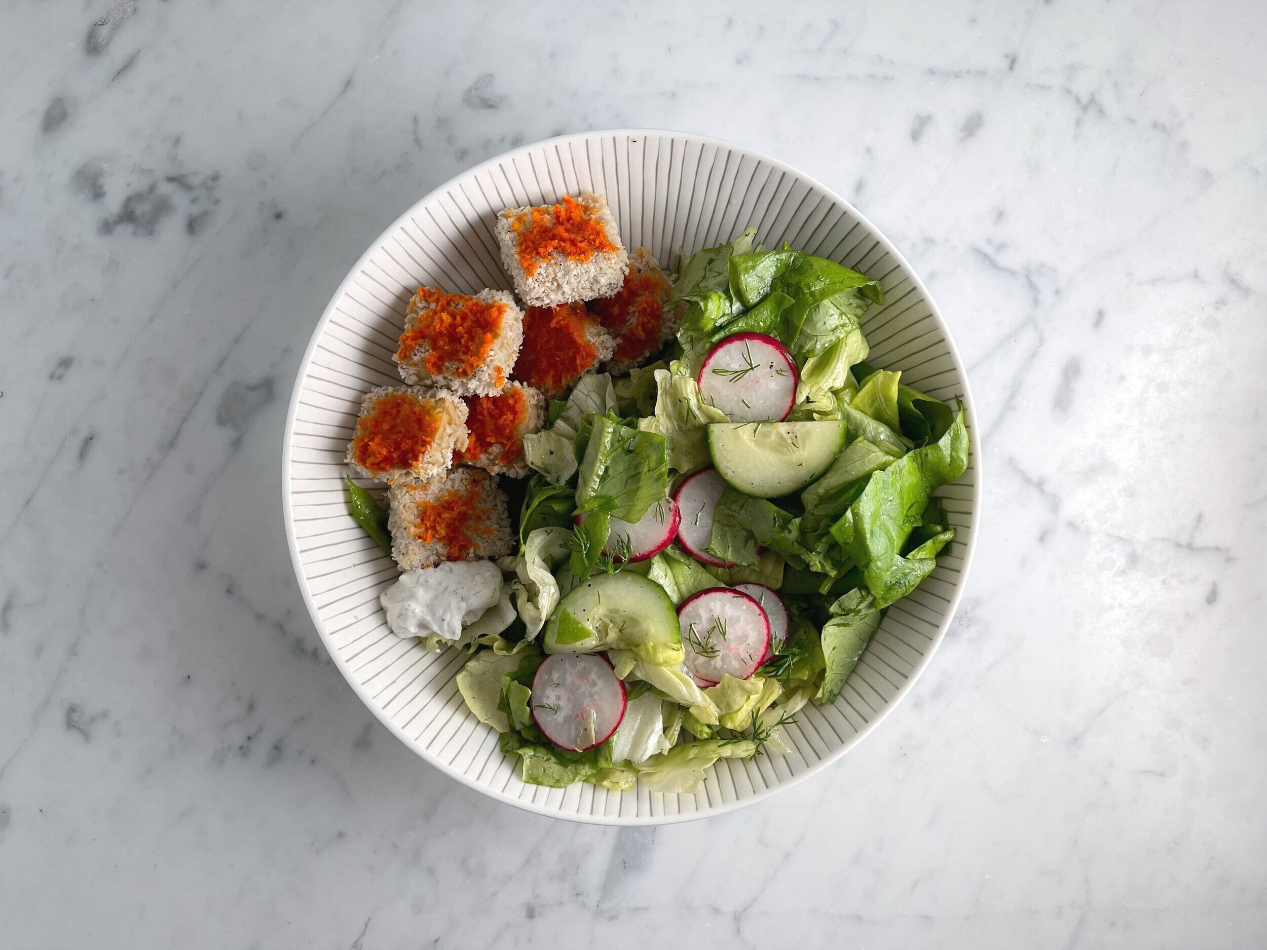 Crispy Buffalo Tofu Nuggets - Prepared