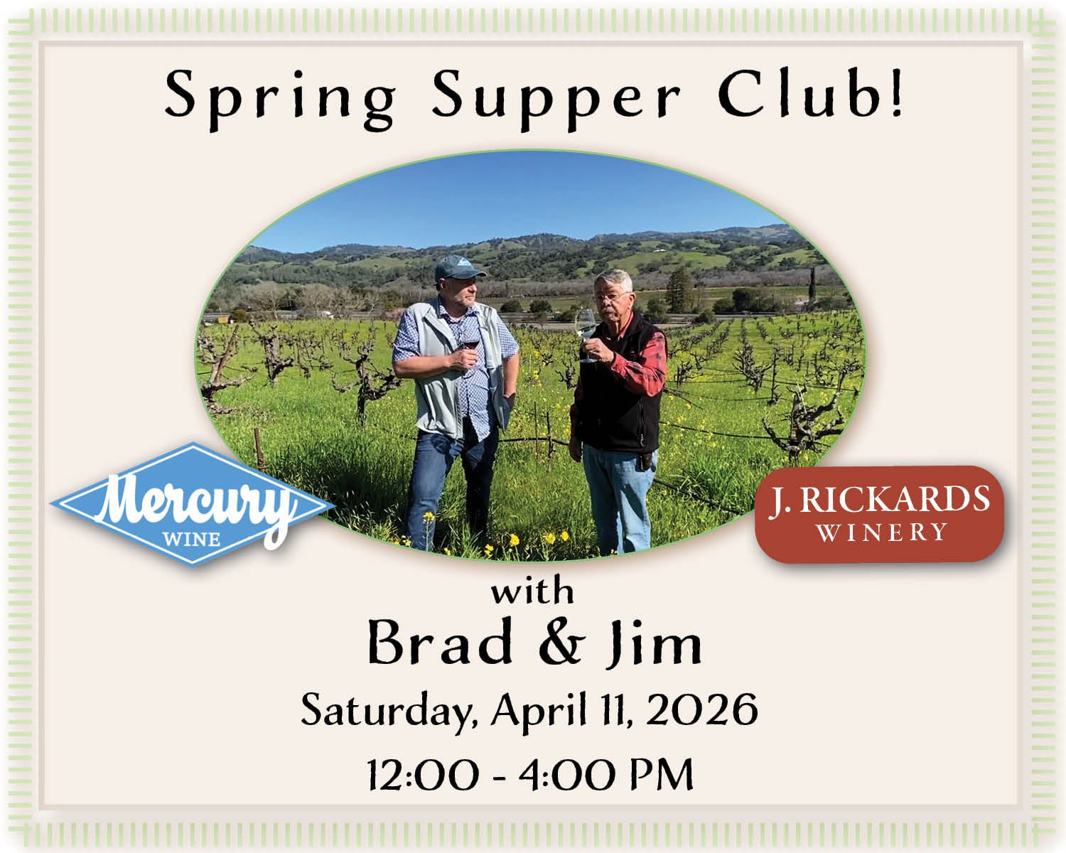 Spring Supper Club with Brad &amp; Jim!