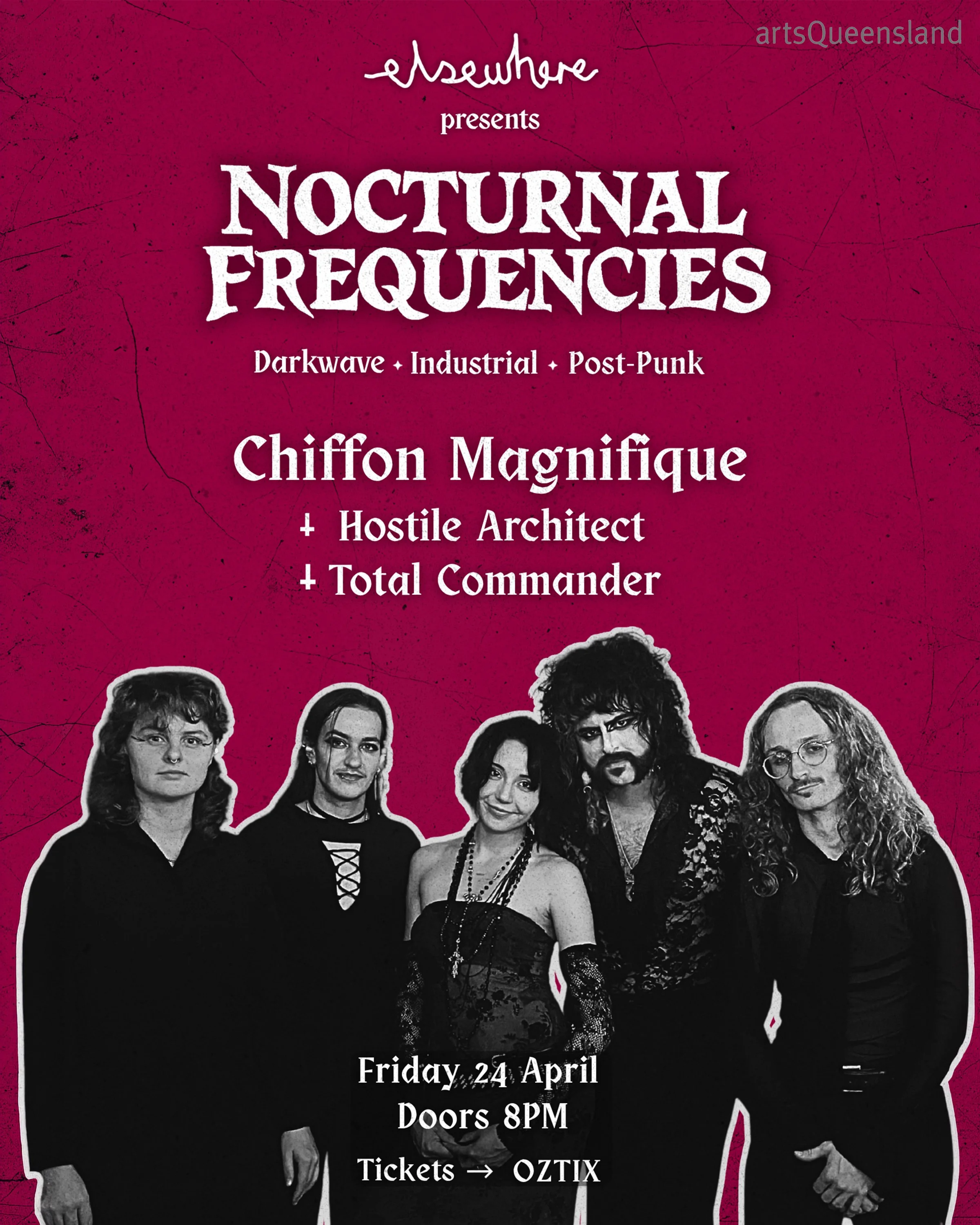NOCTURNAL FREQUENCIES: Chiffon Magnifique, Hostile Architect &amp; Total Commander - public holiday eve 8pm-midnight 