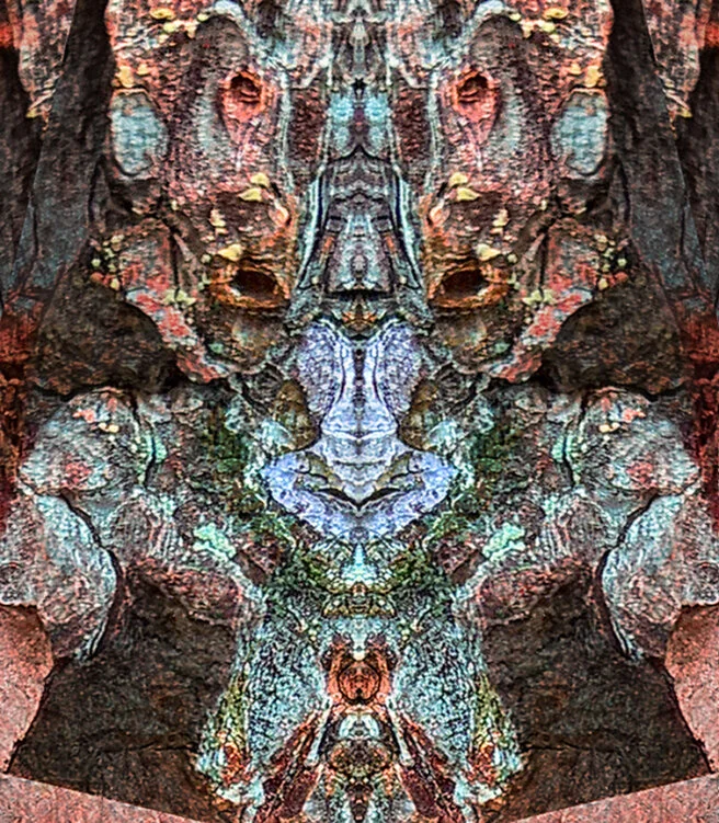 Tree SpiritThis vision formed from the surface bark of a tree in my yard. He’s tiny (yet not small at all!). There are so many different expressions from the one tree. This was just one of the first that came out from an entire community of others.T…