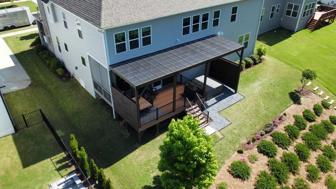 Pergola and patio project built by Custom Outdoor in North Carolina