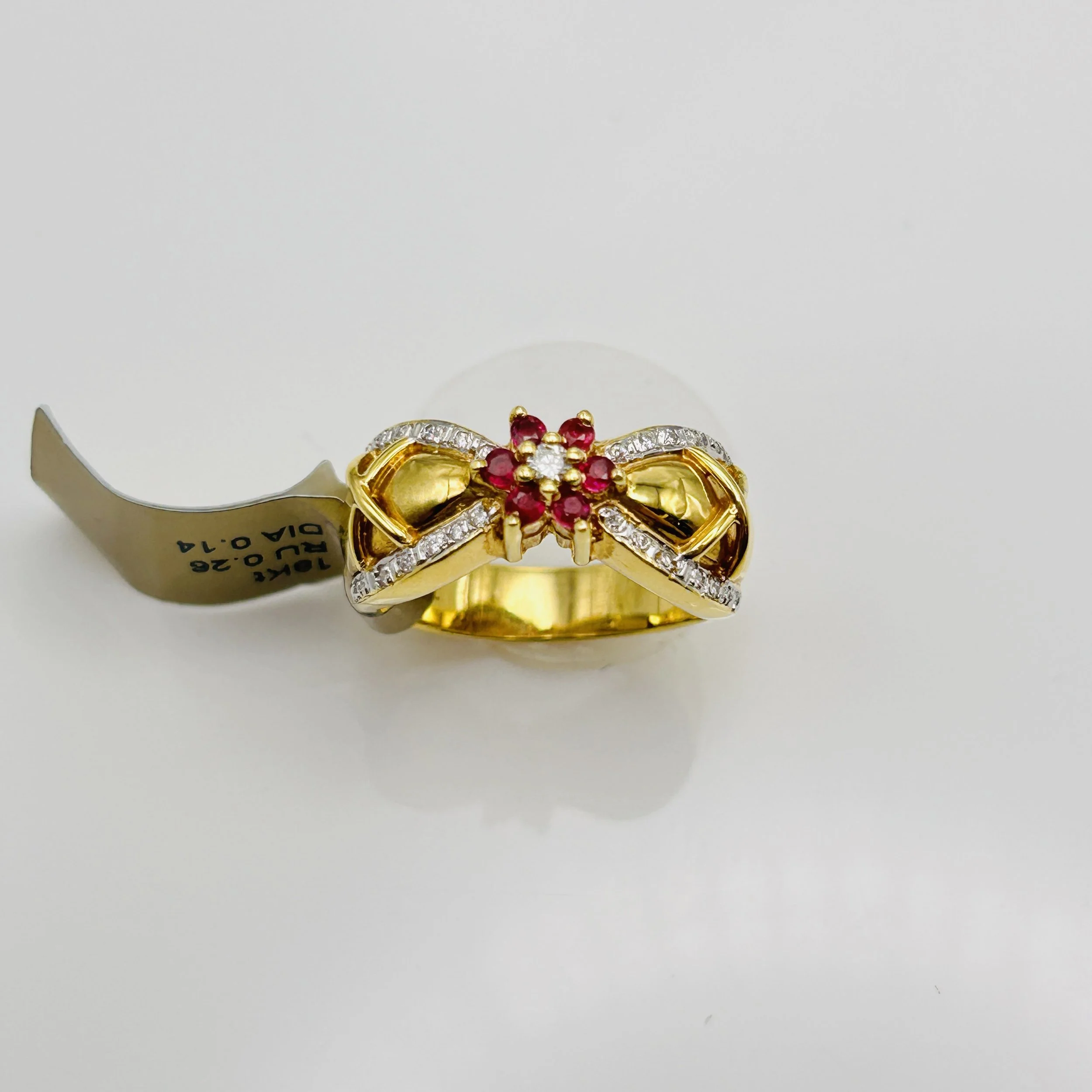 18 karat yellow gold Ruby ring with Diamonds - A-268-95 #011636