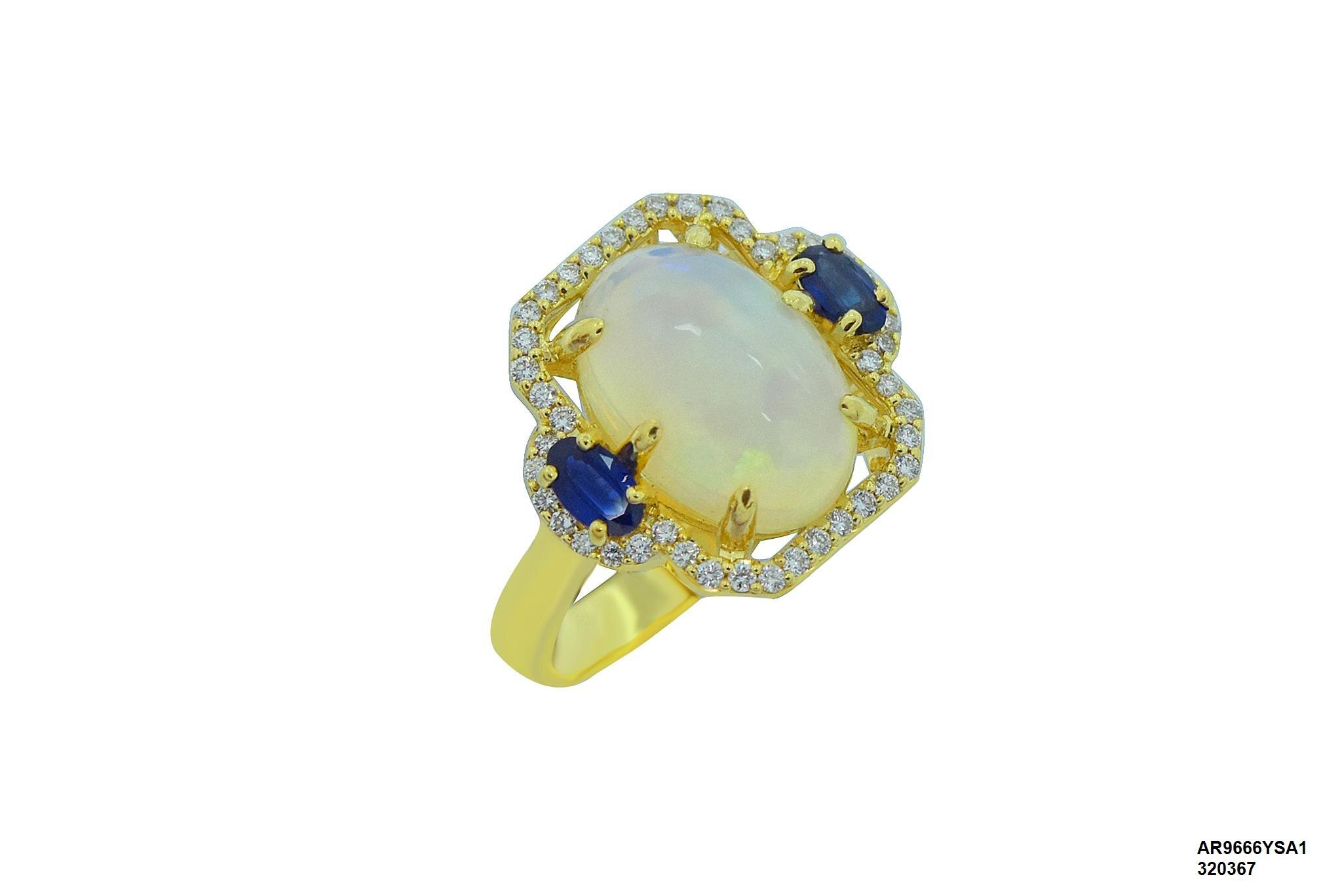 Opal and Sapphire Ring