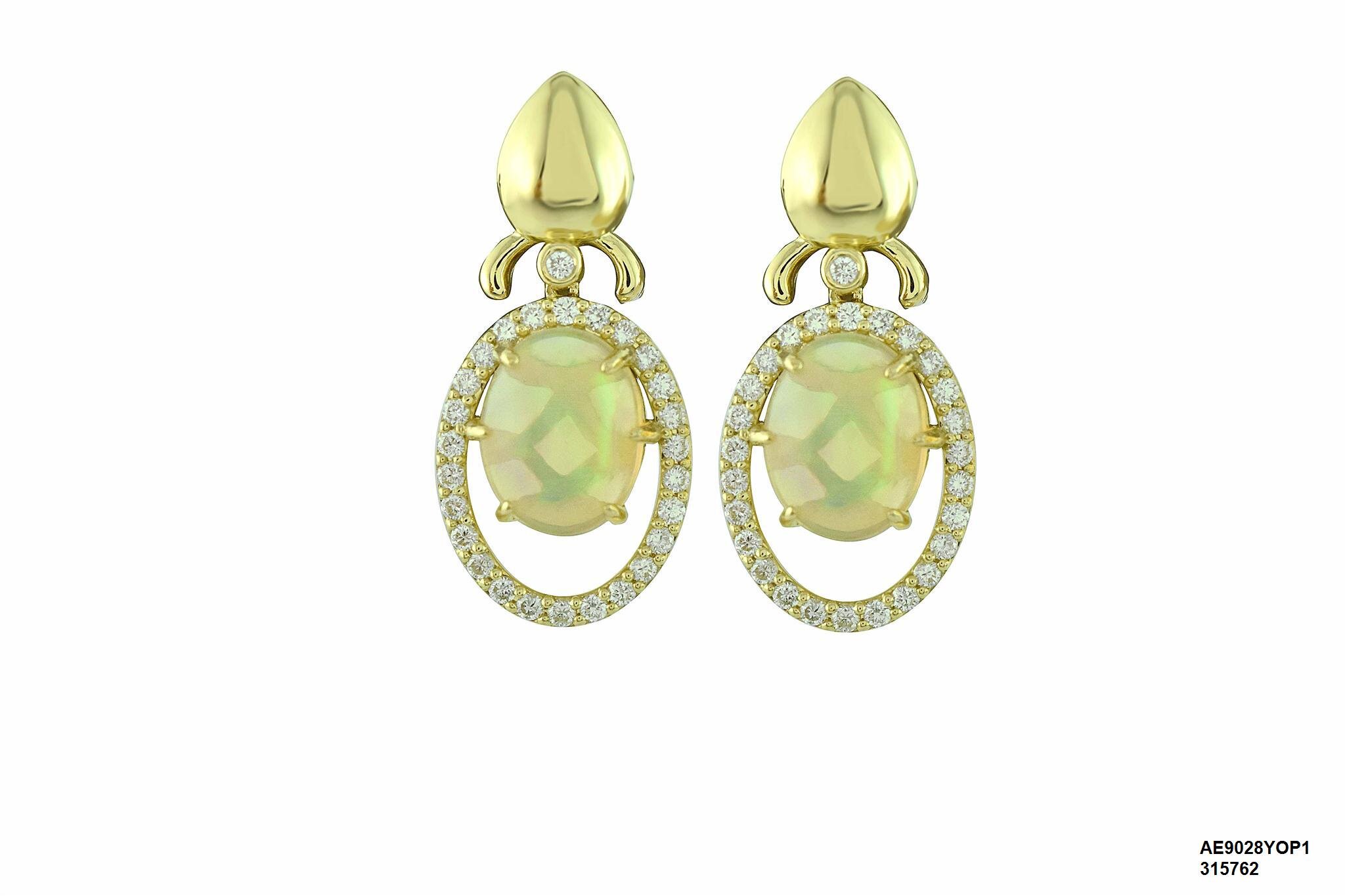 Opal and Diamond Earrings