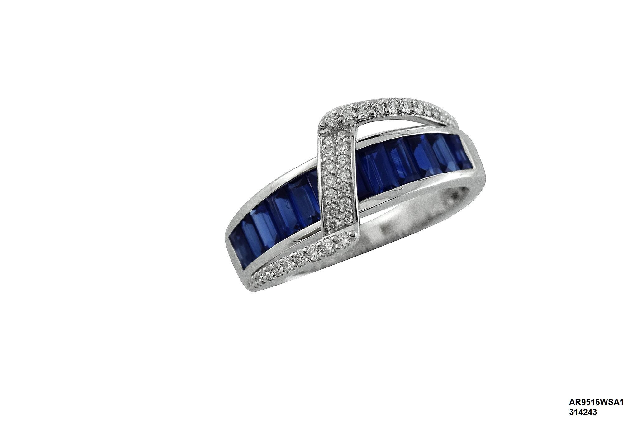 Sapphire & Diamond Band Ring