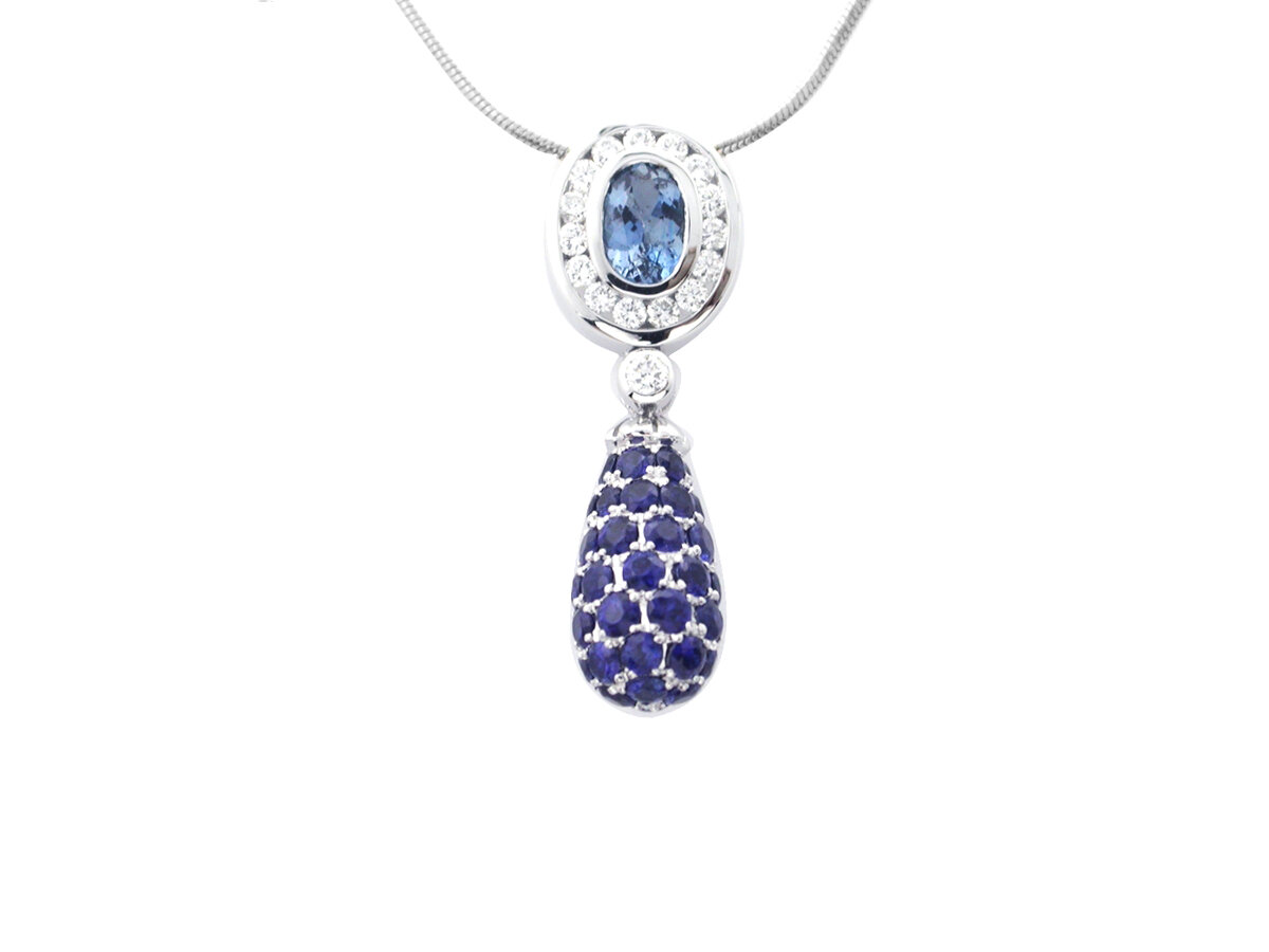 Blue Sapphire Drop Pendant