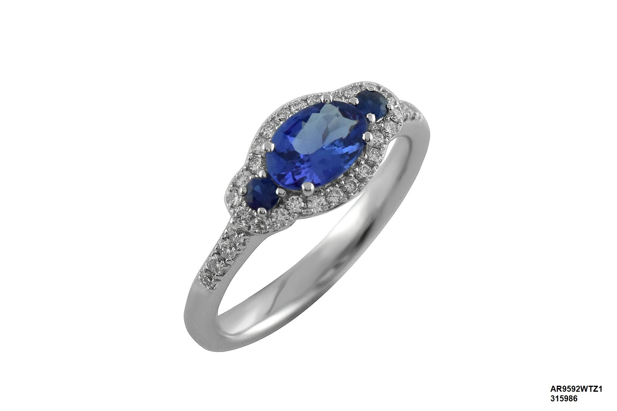 Tanzanite &amp; Sapphire Diamond Ring