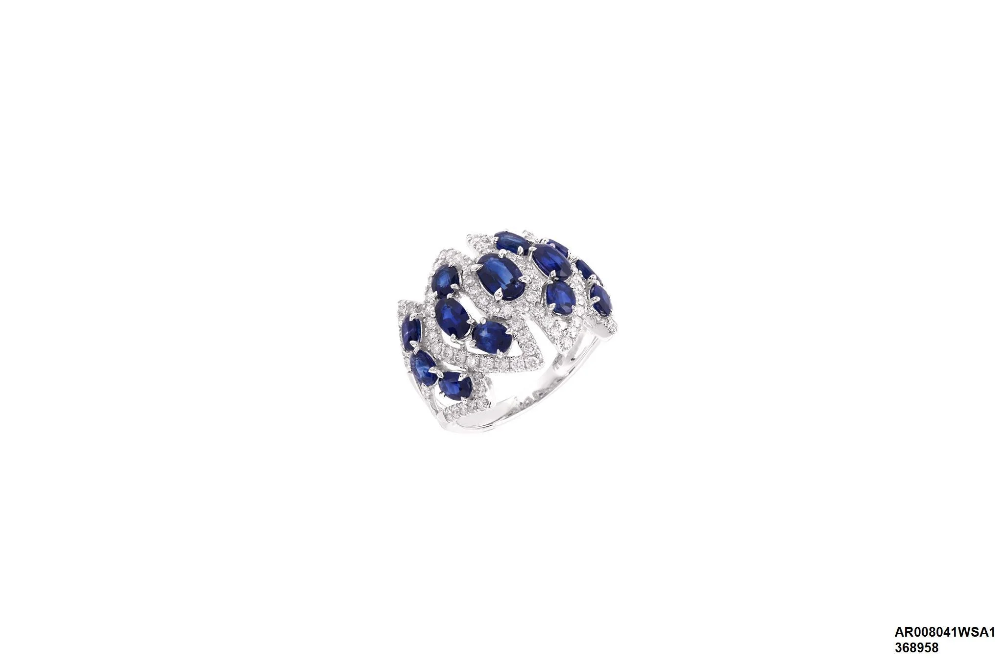 18 karat white gold Sapphire ring with Diamonds - AR008041WSA1 #2B2T13