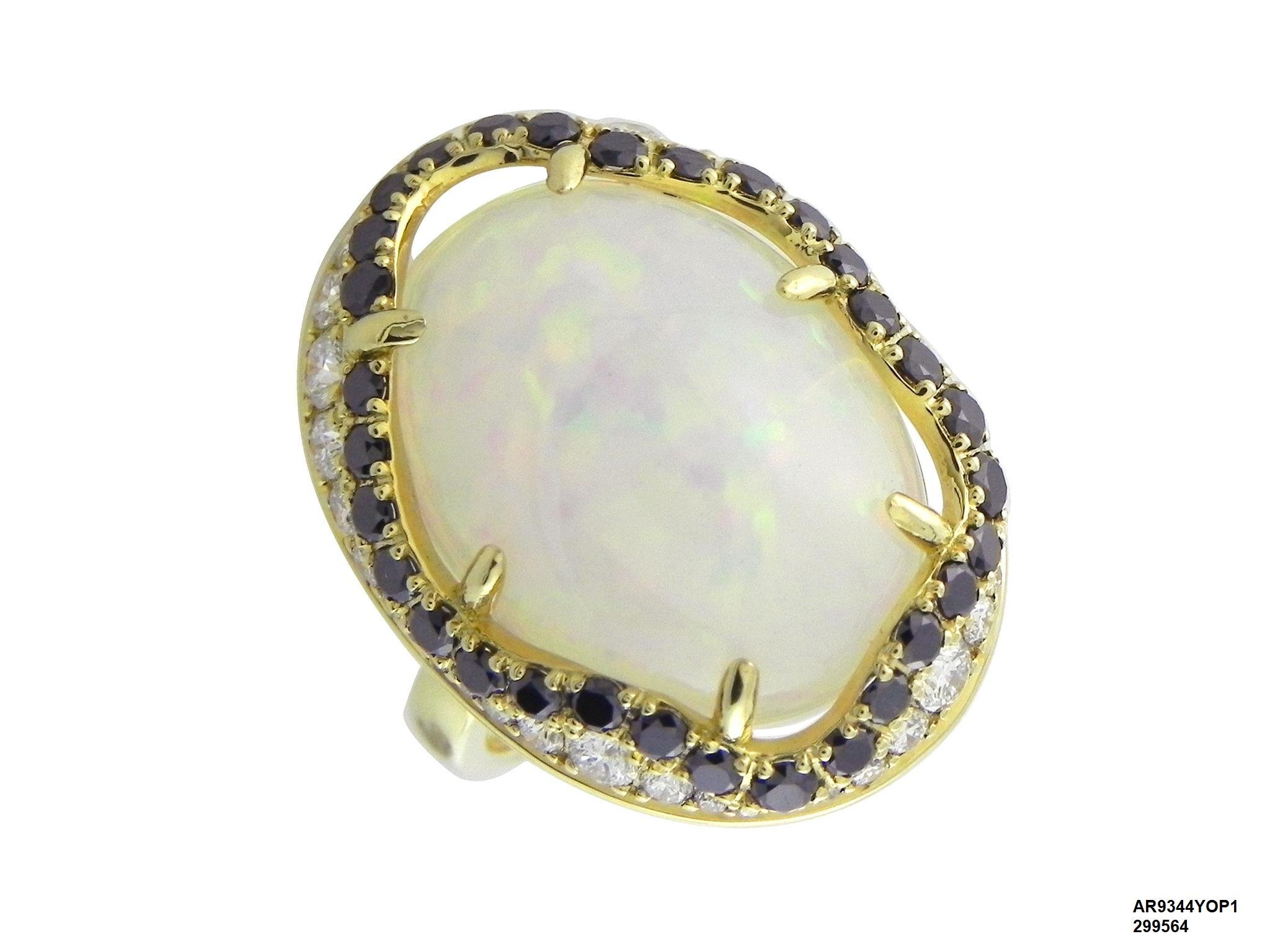 18 Karat Yellow Gold Opal ring with Diamonds - AR9344YOP1 #12093