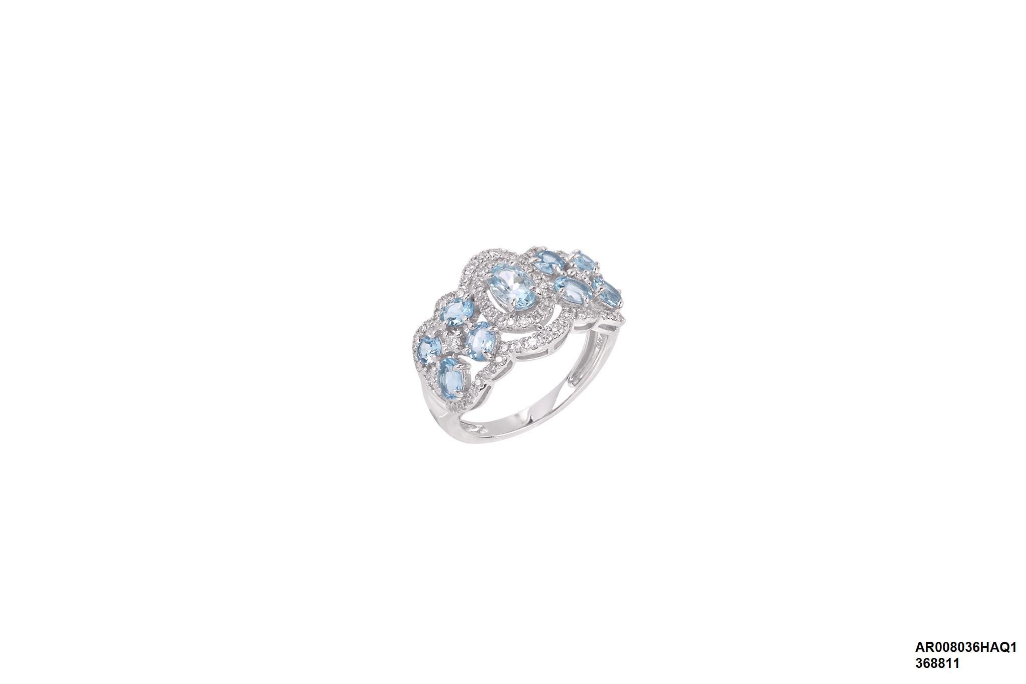 18 karat white gold Aquamarine ring with Diamonds - AR008036HAQ1 #1A1D64