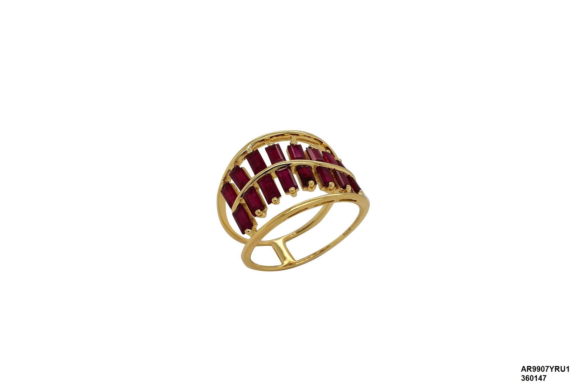 18 karat yellow gold Ruby ring with Diamonds - AR9907YRU1 #B7T47