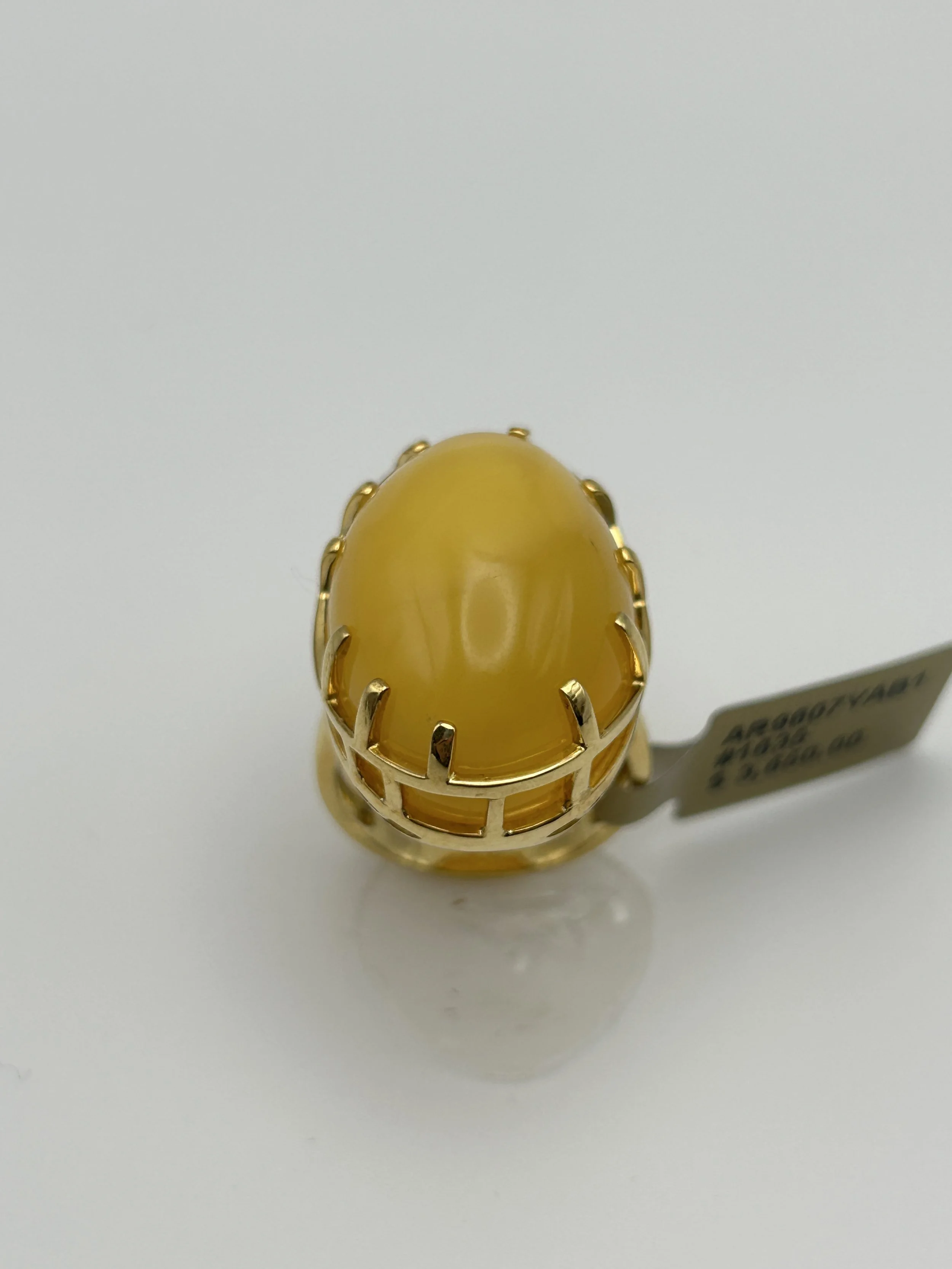 18 karat yellow gold Honey Amber Ring - AR9607YAB1 #1635