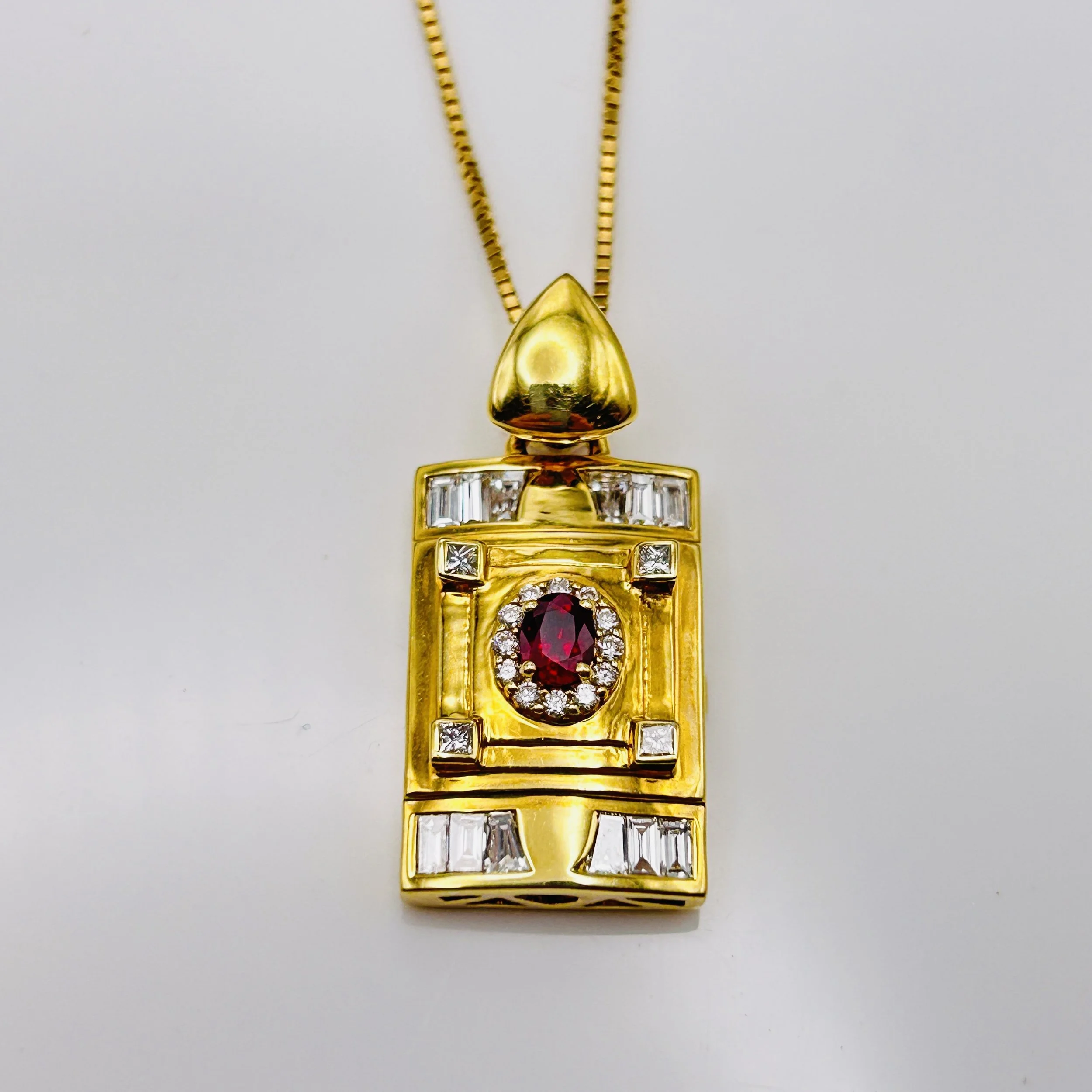 18 Karat Yellow Gold Ruby Pendant with Diamonds - AP9381YRU1 #11327
