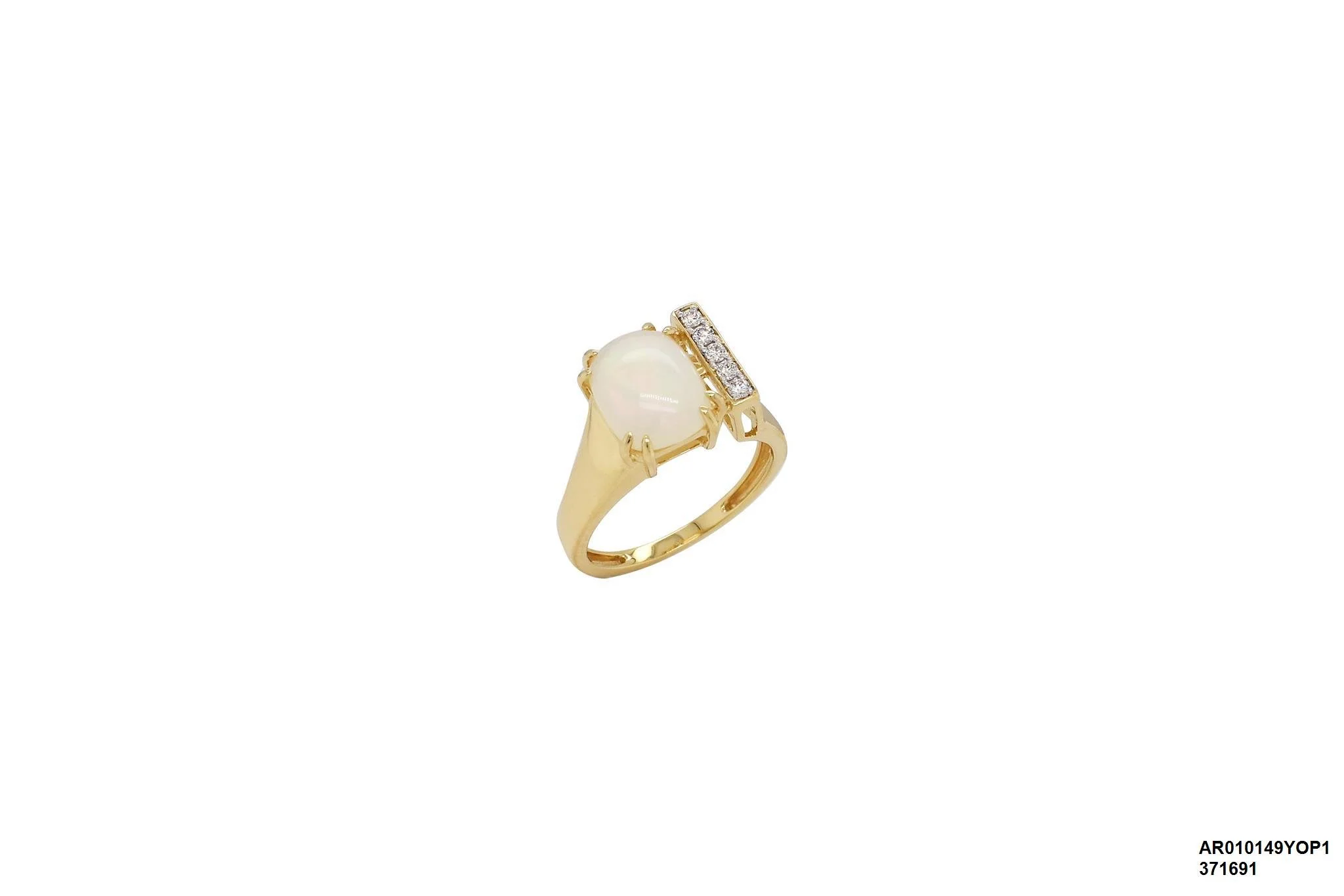 18 Karat Yellow Gold Opal ring with Diamonds -  AR010149YOP1 #6A6B2