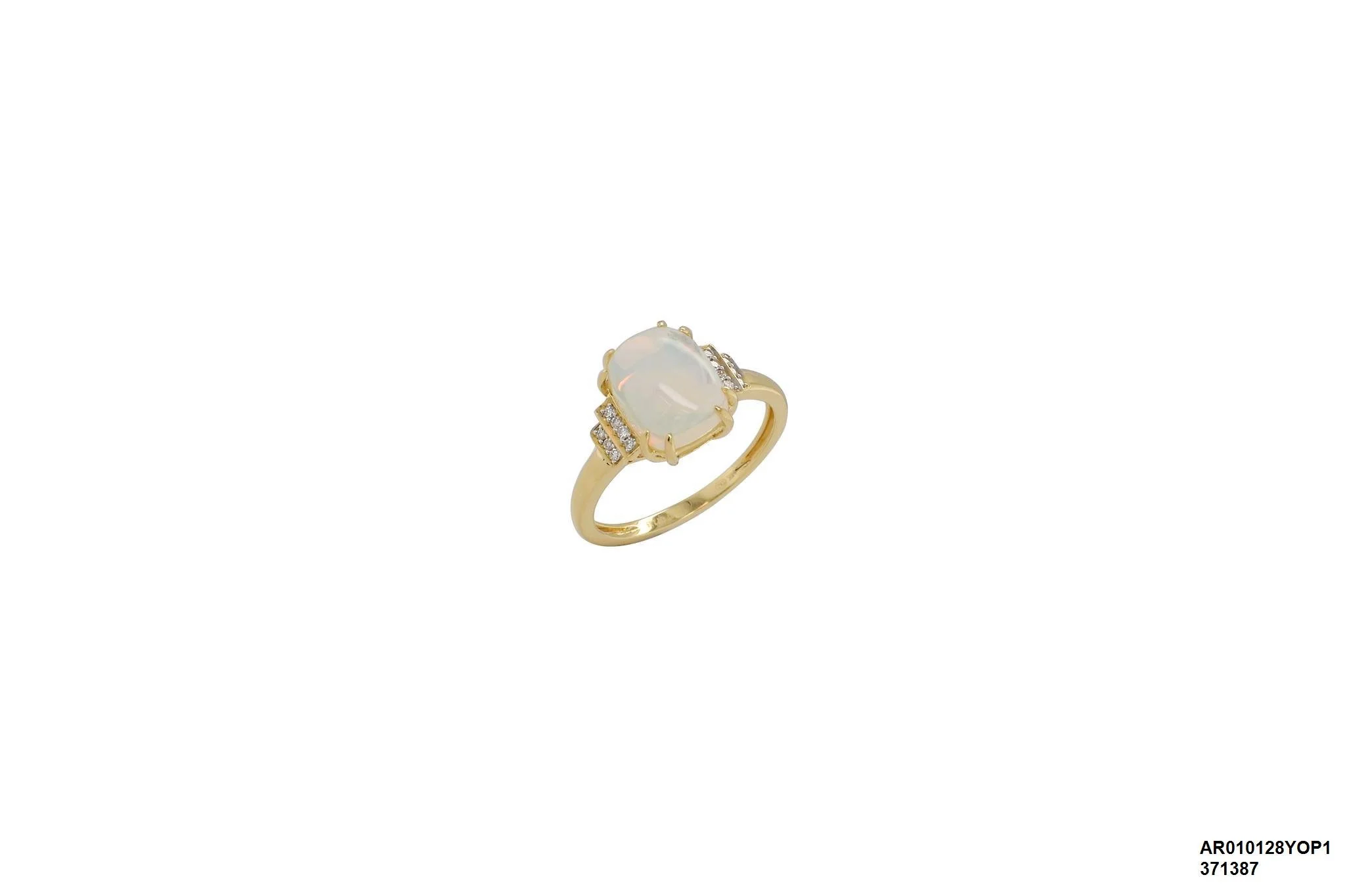 18 Karat Yellow Gold Opal ring with Diamonds - AR010128YOP1 #5AB33