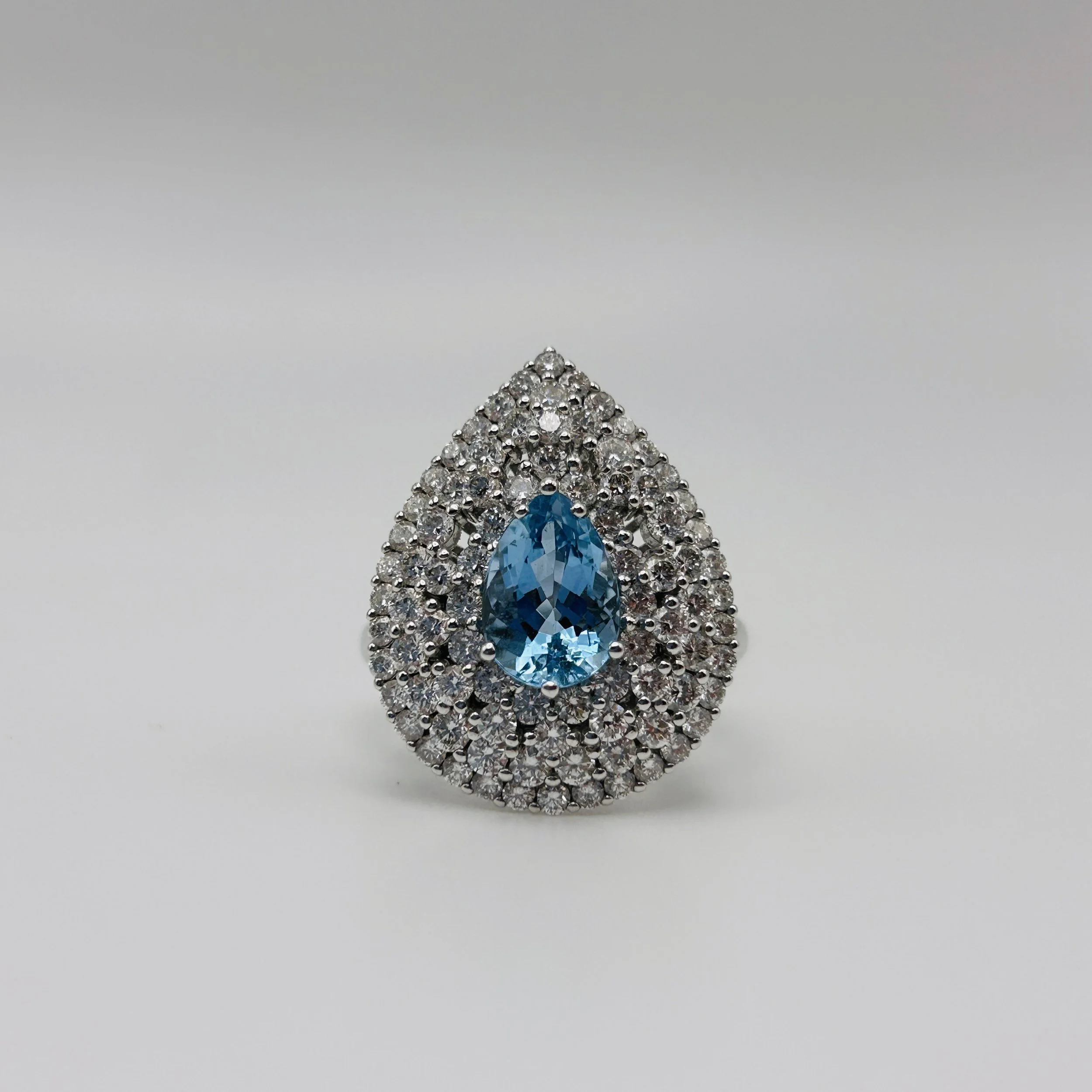 18 karat white gold Aquamarine ring with Diamonds - AR9165WAQ #31AJD5