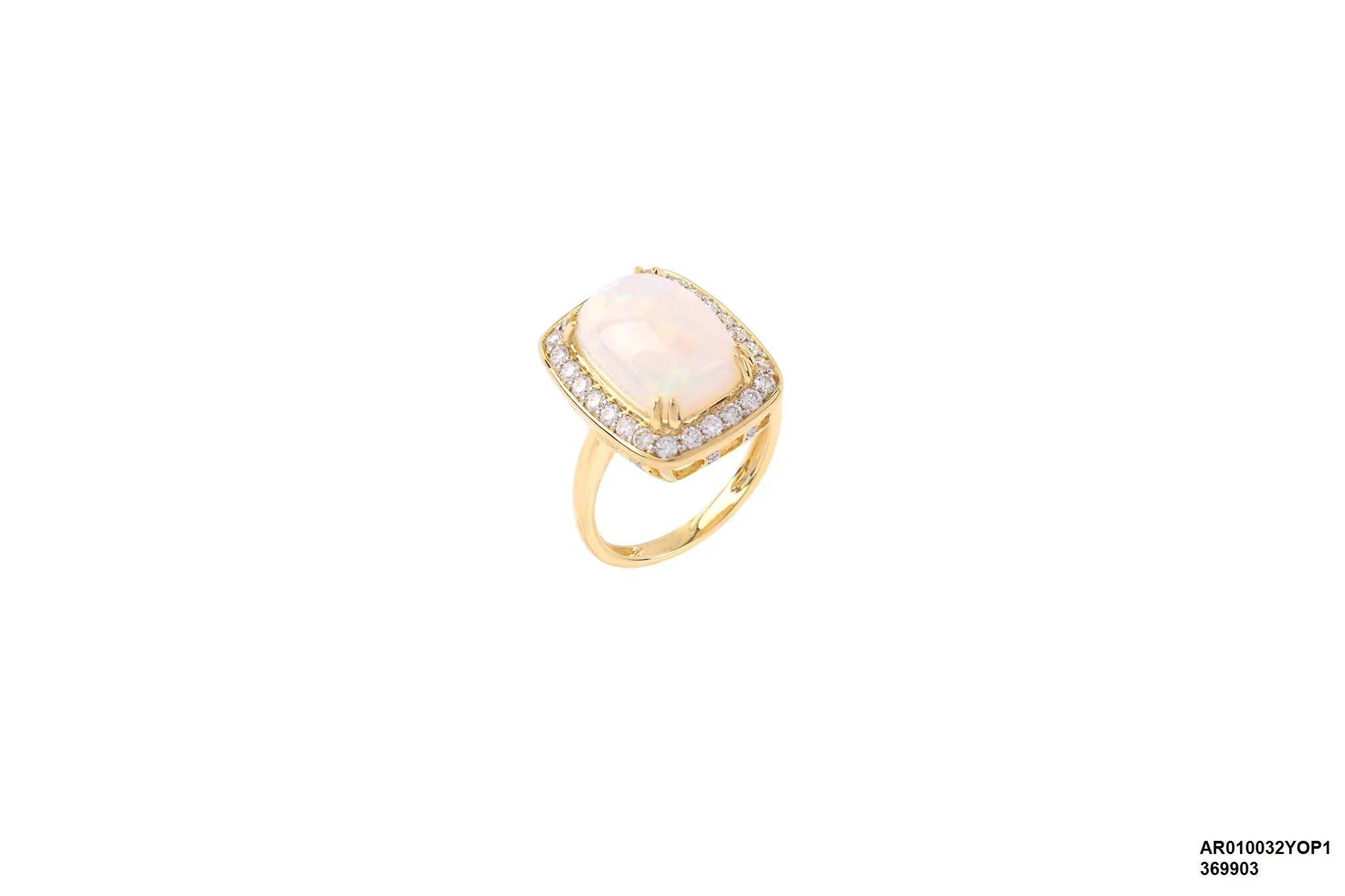 18 Karat Yellow Gold Opal ring with Diamonds - AR010032YOP1 #1T57B6