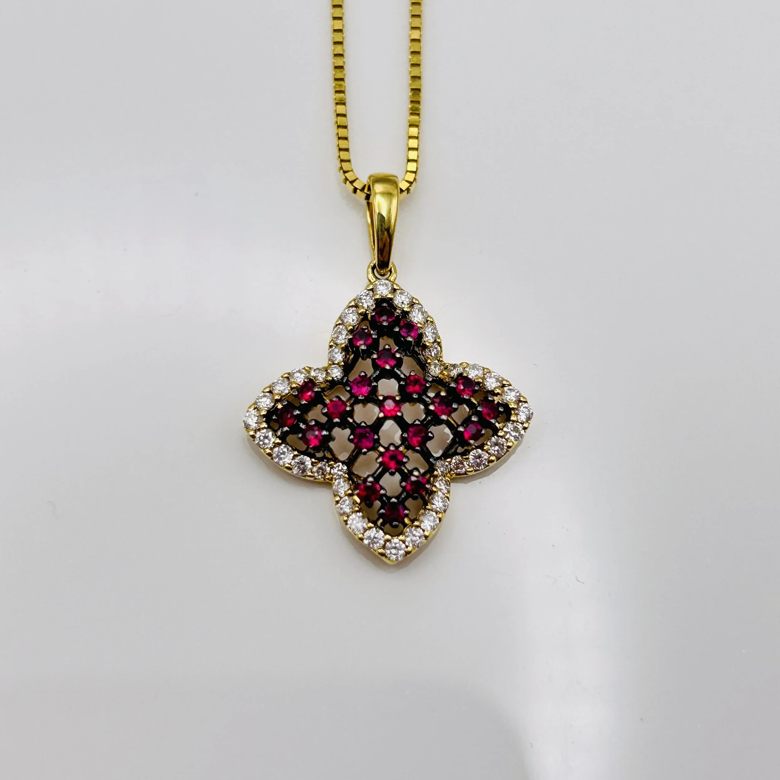 18 Karat Yellow Gold Ruby Pendant with Diamonds - AP9508YRU1 #1574