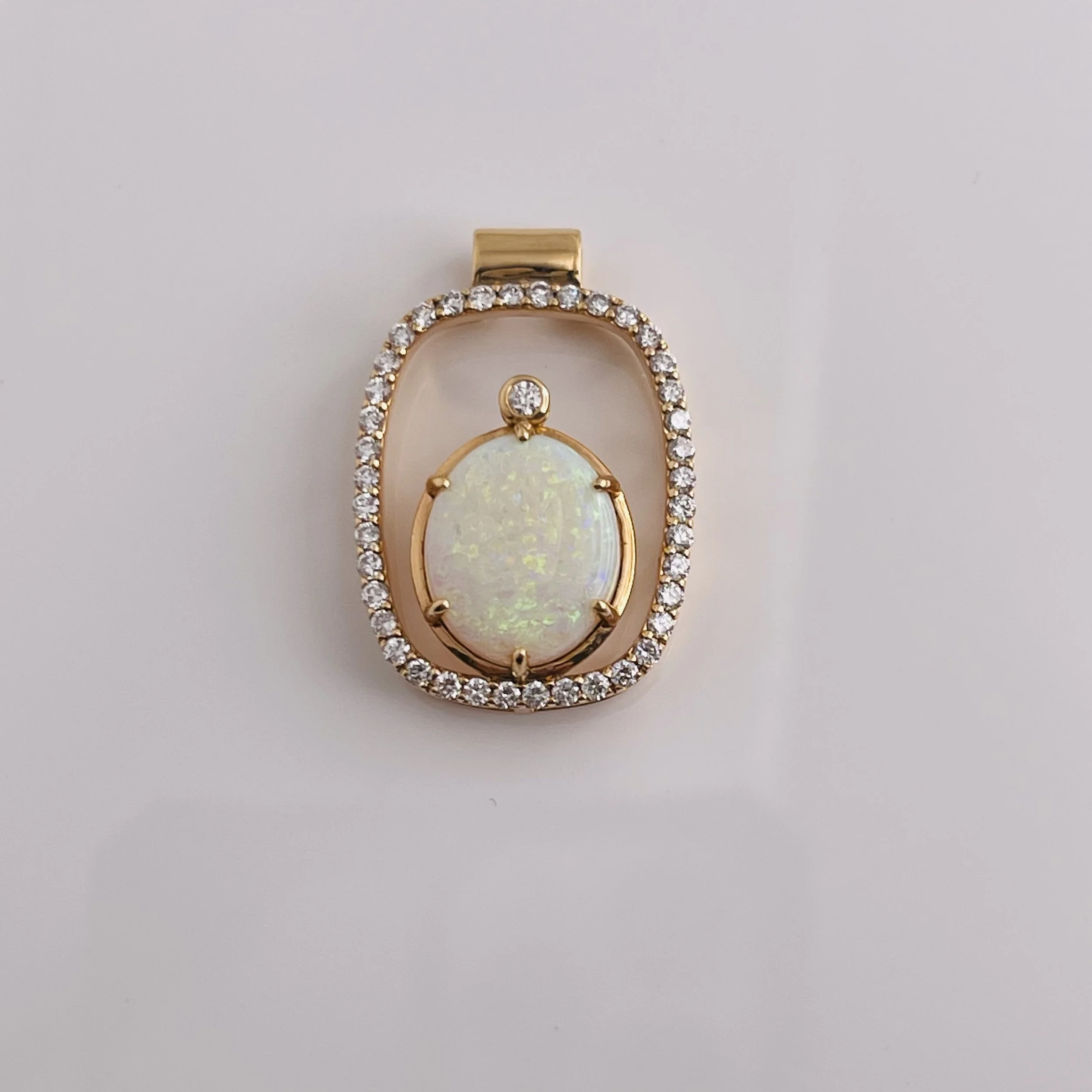 18 Karat Yellow Gold Opal pendant with Diamonds and Rubies - AP9150PW #01-1070-14
