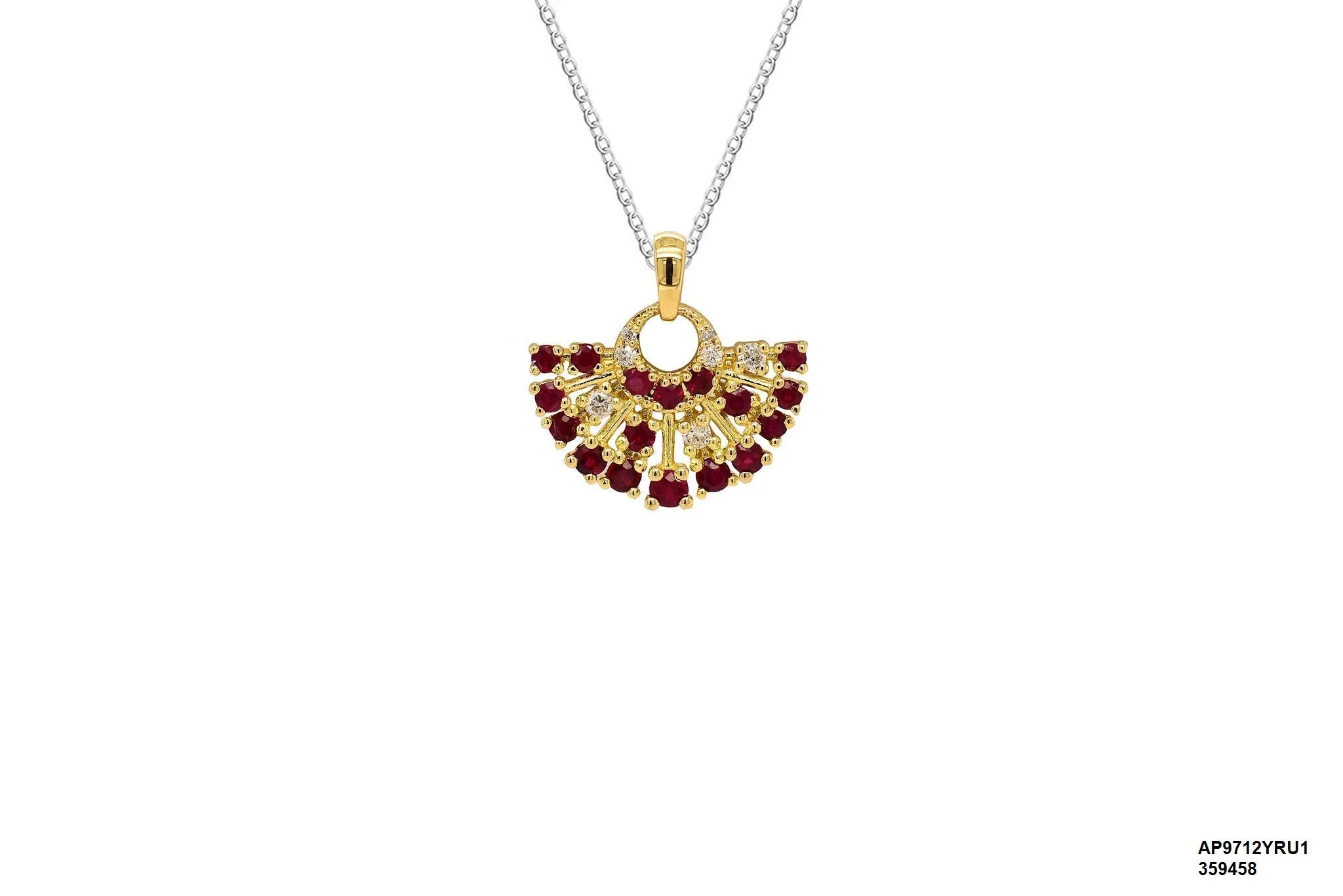 18 Karat Yellow Gold Ruby Pendant with Diamonds - AP9712YRU1 #4DK5T2