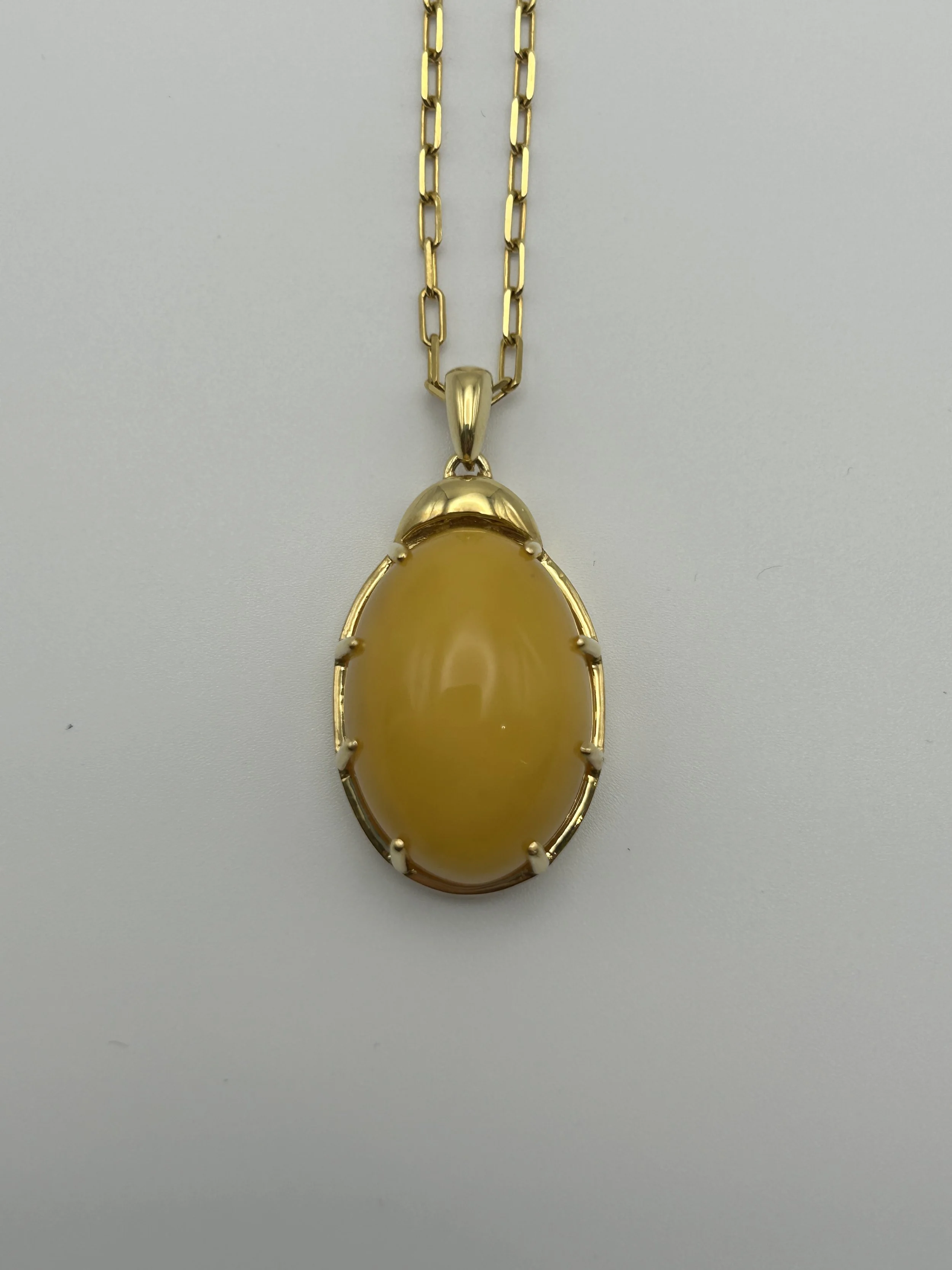 18 karat yellow gold Honey Amber Pendant - AP9615YAB1 #1452