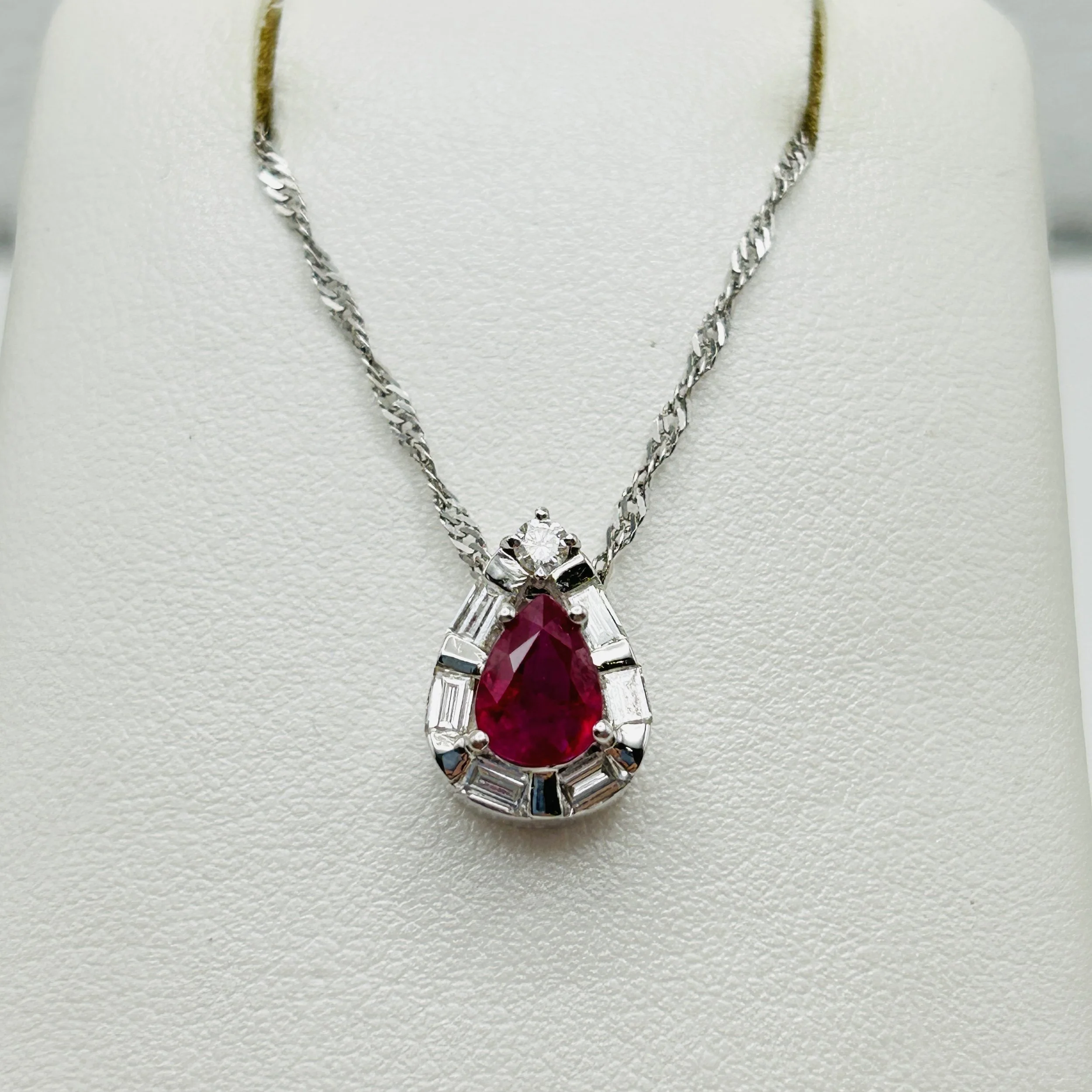 18 Karat White Gold Ruby Pendant with Diamonds - A-290-99 #013977
