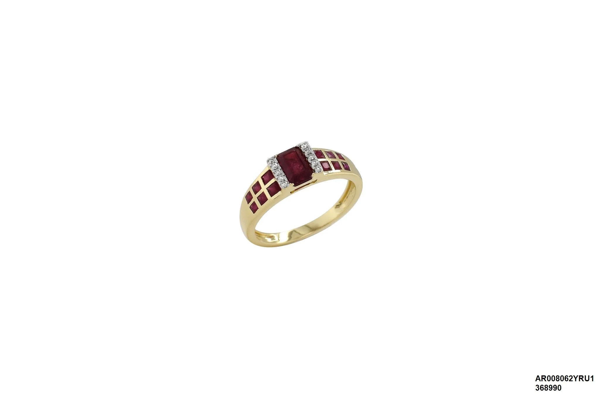18 karat yellow gold Ruby ring with Diamonds - AR008062YRU1 #5T5B4