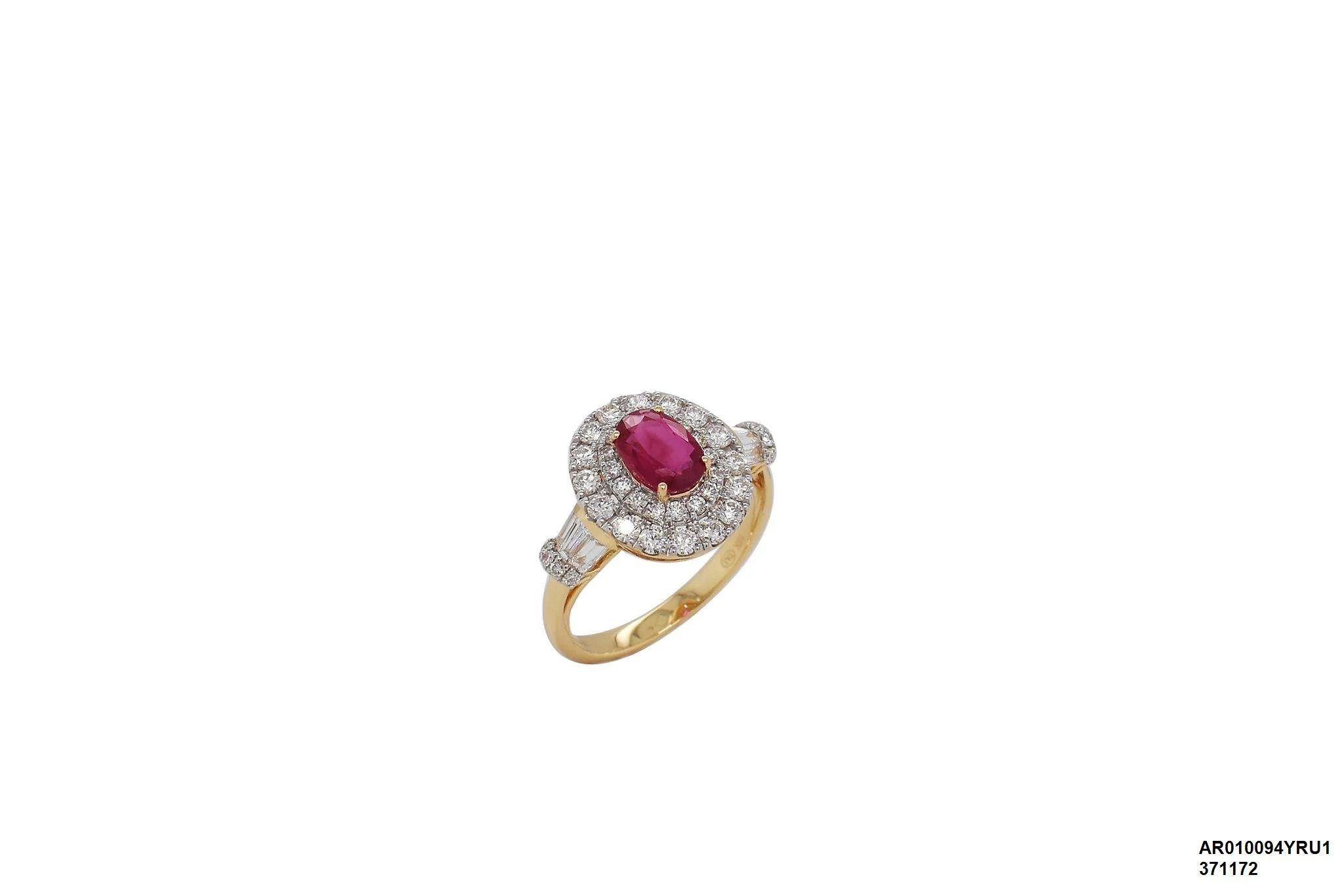 18 karat yellow gold Ruby ring with Diamonds - AR010094YRU1 #1B3T78
