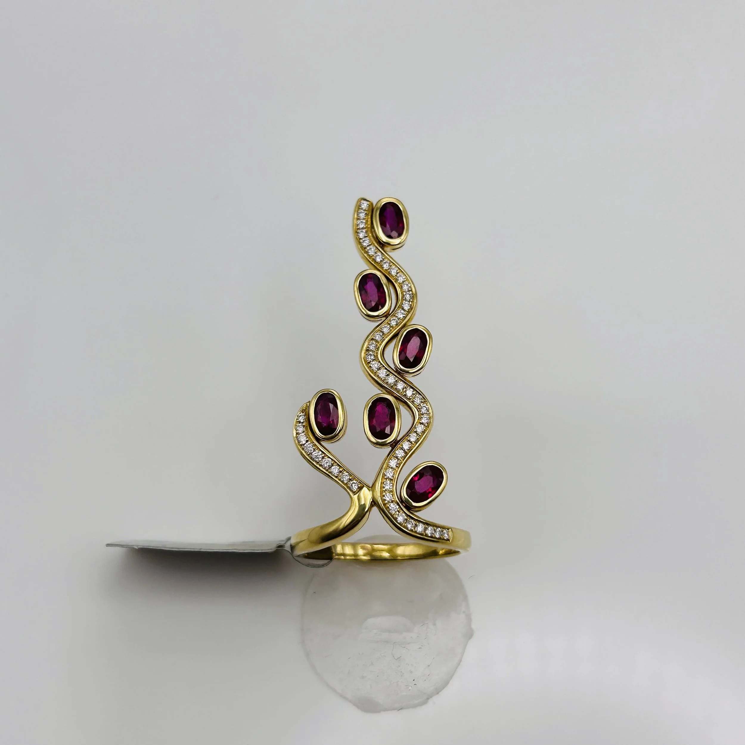 18 karat yellow gold Ruby ring with Diamonds - AR9027YRU1 #11218