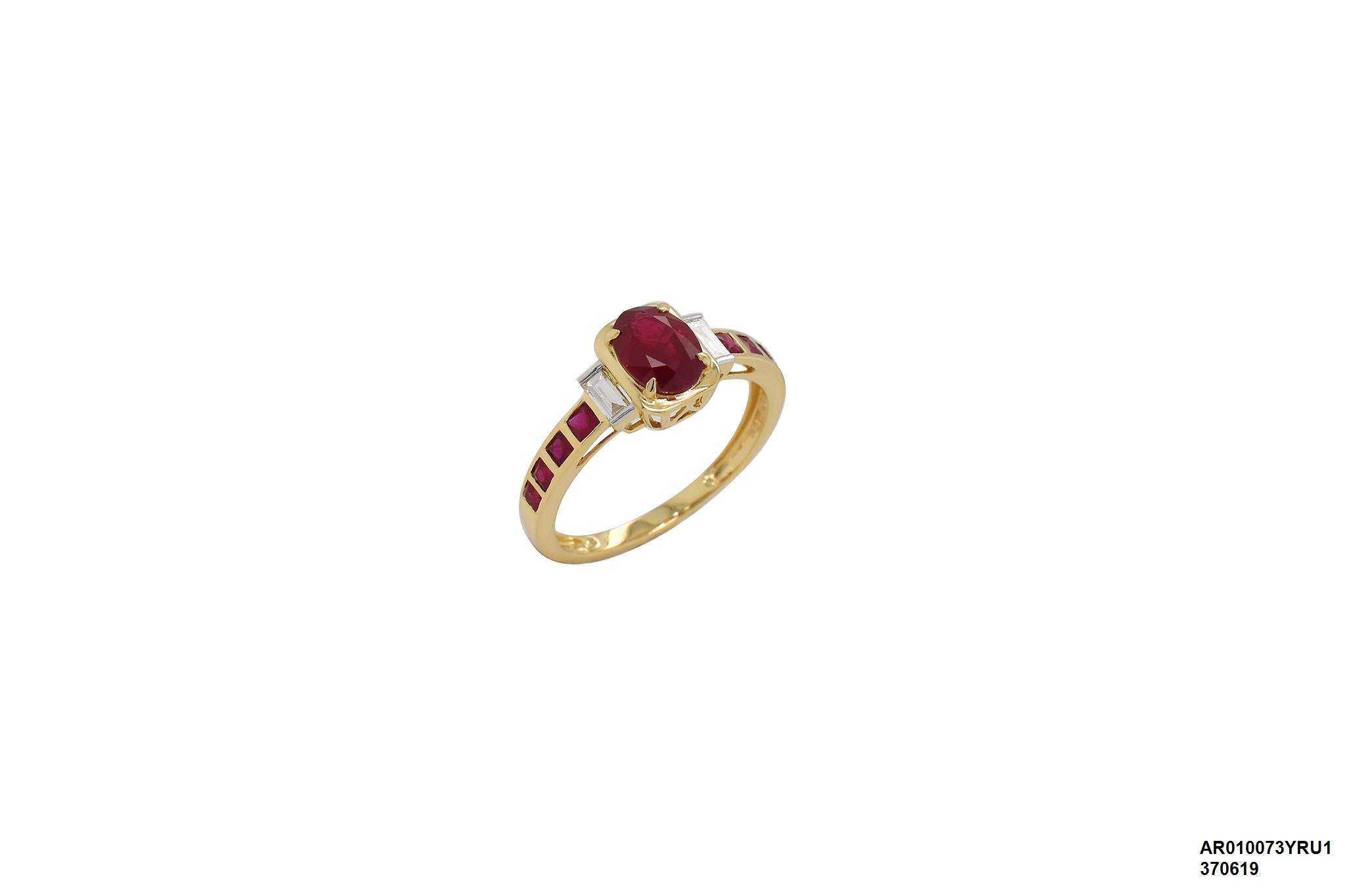 18 karat yellow gold Ruby ring with Diamonds - AR010073YRU1 #1A1B15