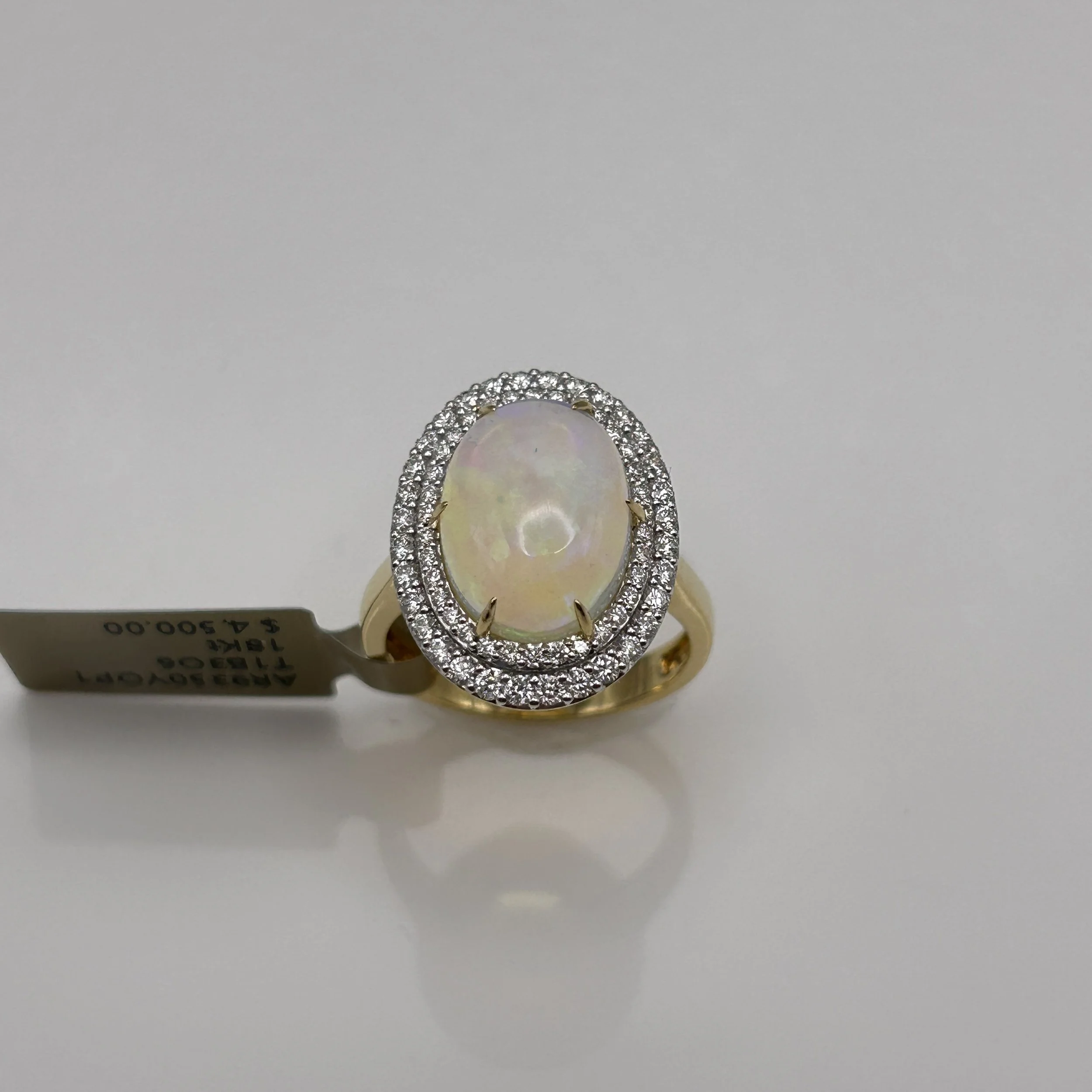 18 Karat Yellow Gold Opal ring with Diamonds -  AR9350YOP1 #T1B3O6