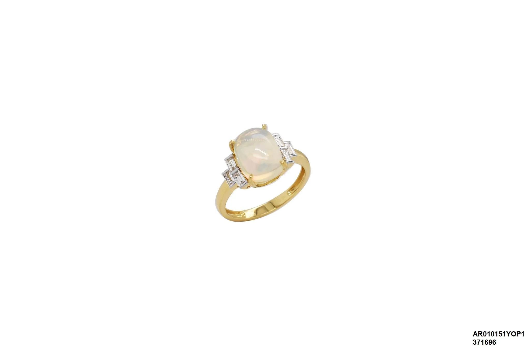 18 Karat Yellow Gold Opal ring with Diamonds - AR010151YOP1 #8B6B2
