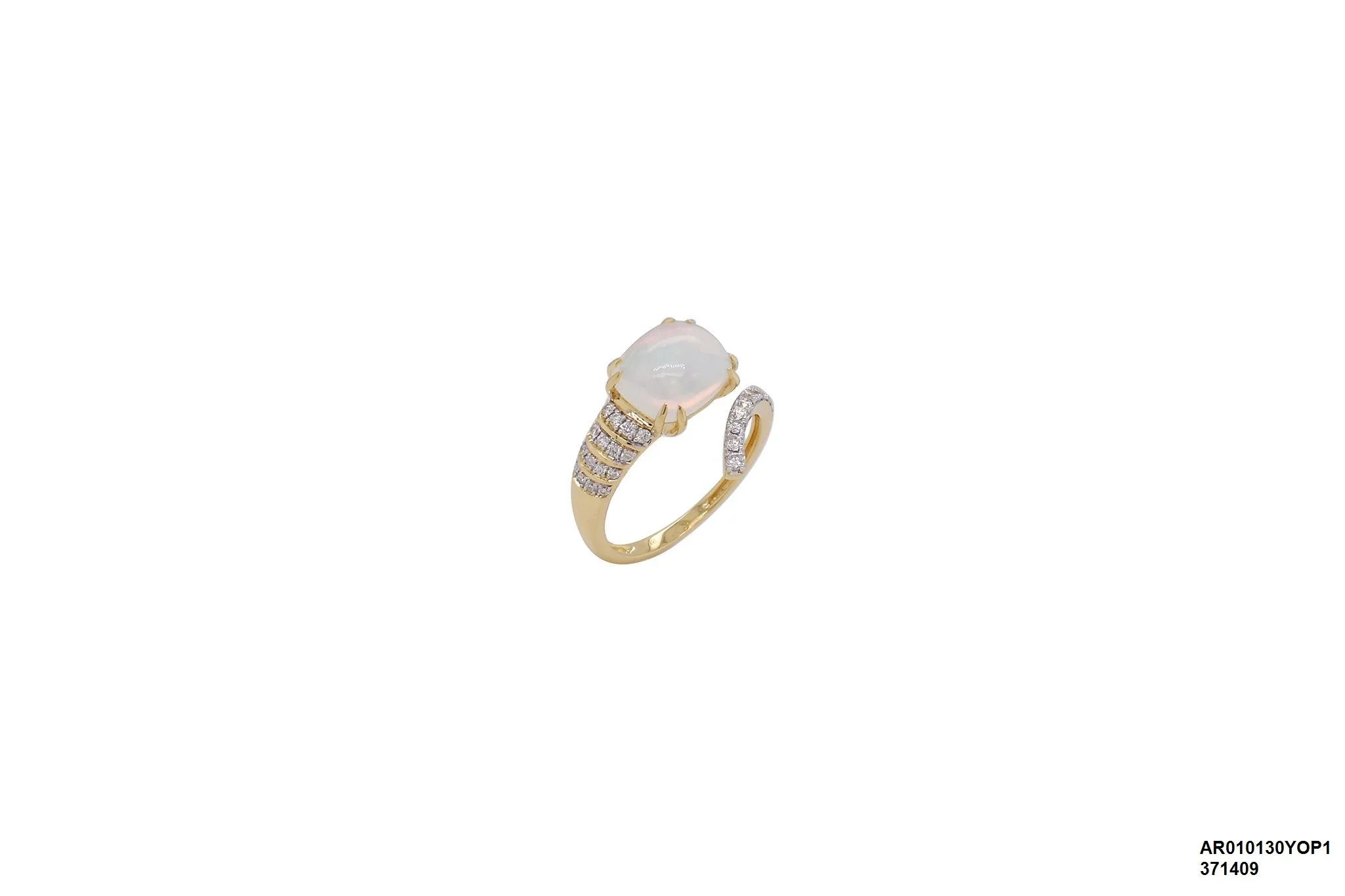 18 Karat Yellow Gold Opal ring with Diamonds -  AR010130YOP1 #A7B15