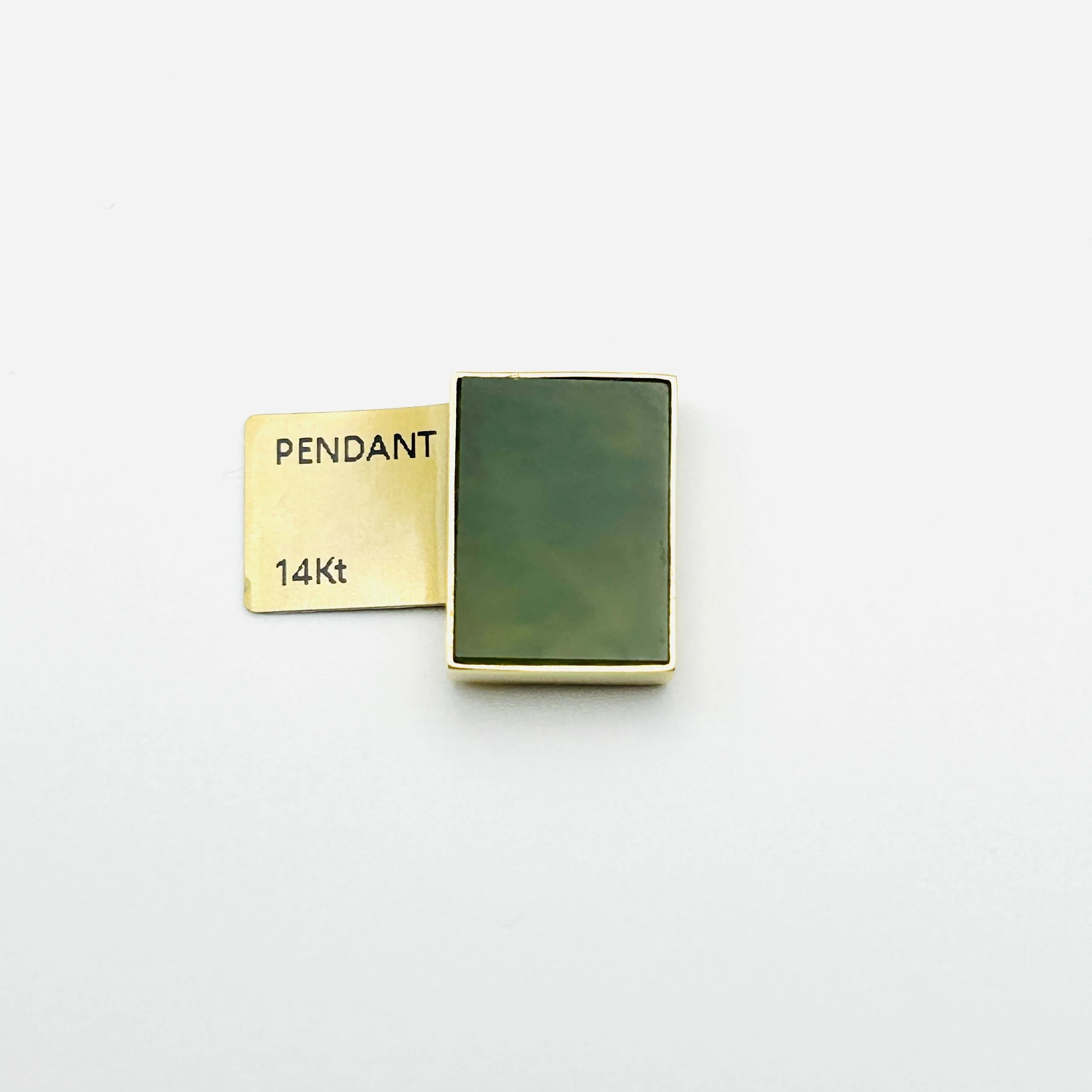 14 karat yellow gold Canadian Jade pendant