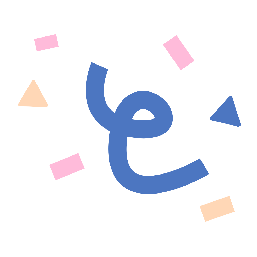 Confetti graphic representing joyful gifting and celebration.