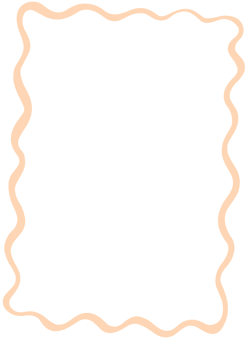 Orange squiggle border graphic used as a playful decorative brand element for Pep & Party Co.