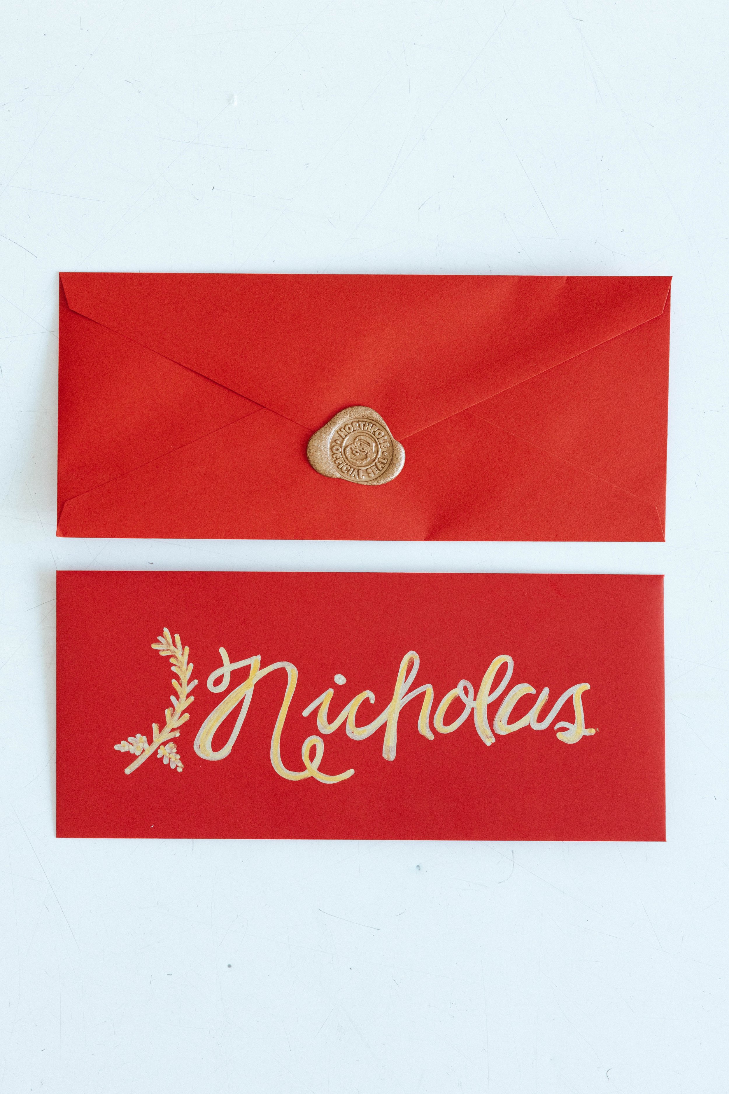 North Pole mail experience for kids, Personalized Santa letter with North Pole envelope seal