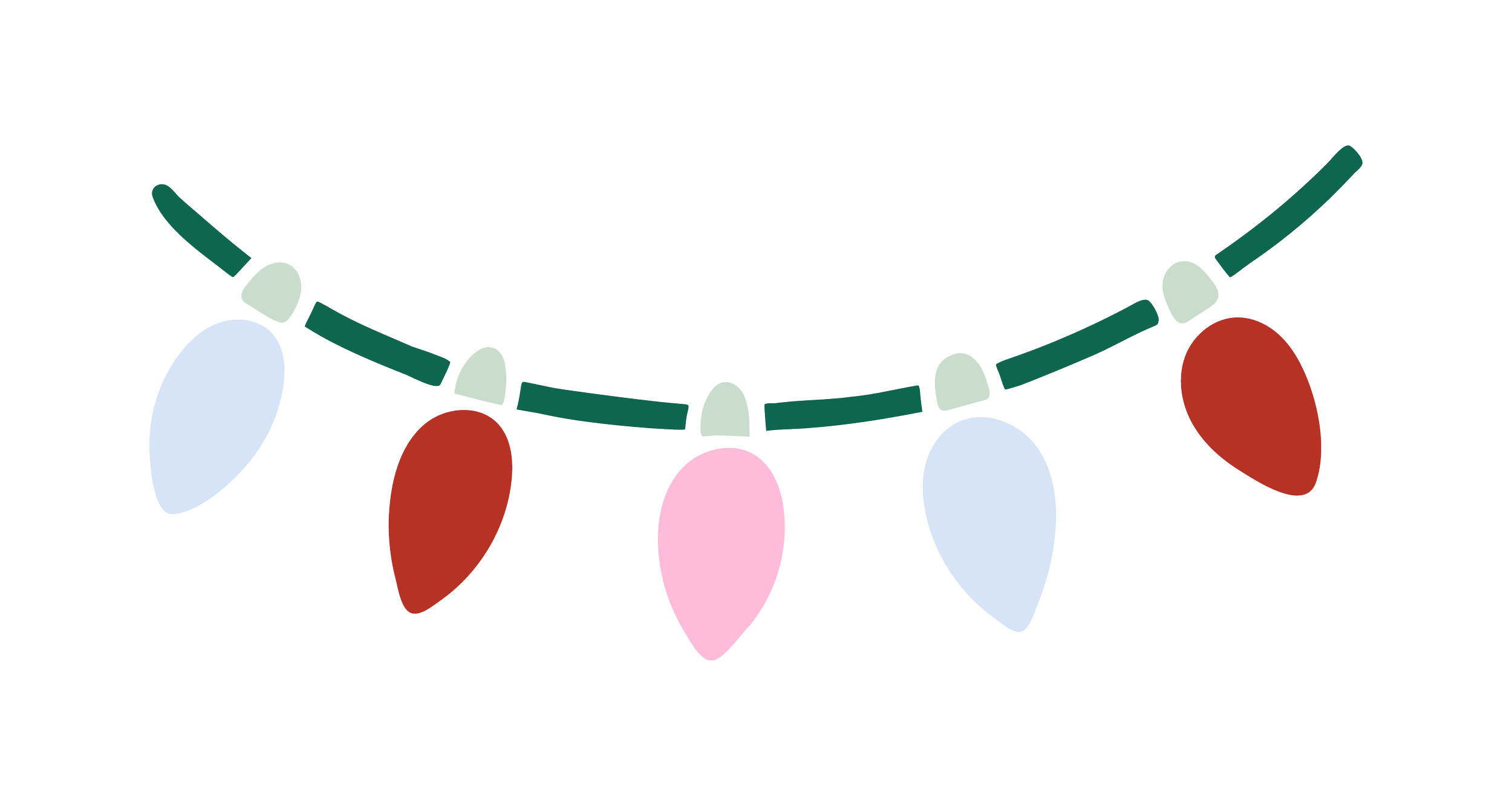Pep & Party Co. Christmas lights brand graphic.