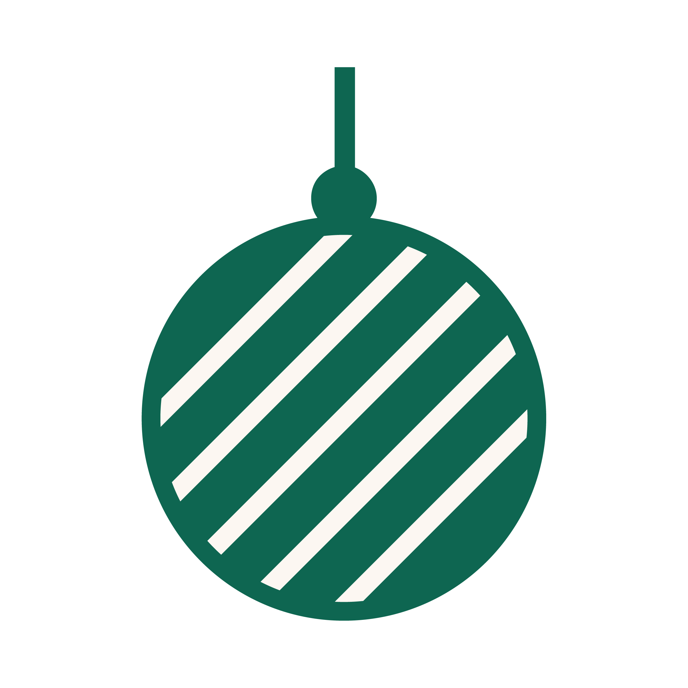Pep & Party Co. green ornament brand graphic.