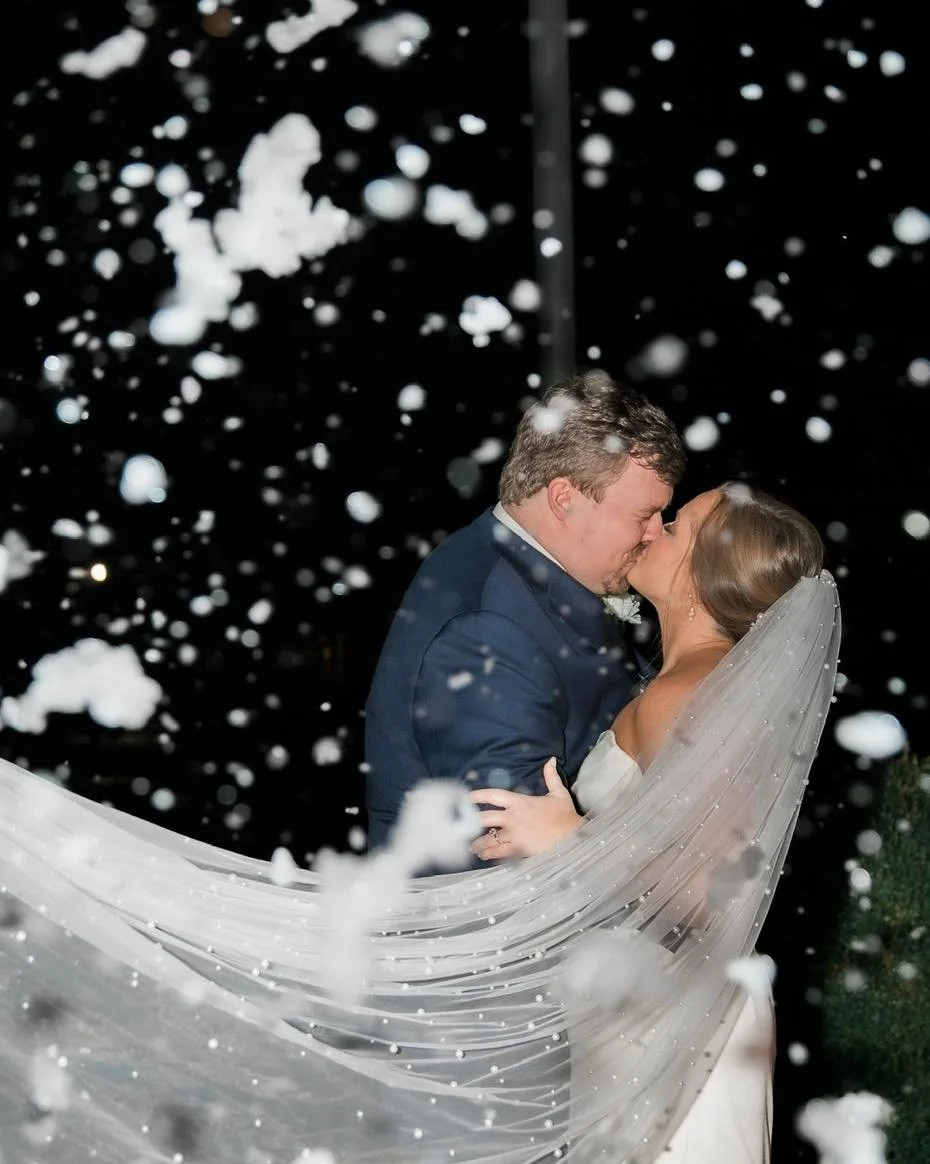 the current forecast is taking us back to whimsical winter wedding for Katie &amp; Lloyd ❄️ 

wedding planner: JC Weddings &amp; Events 
cake: Cakes by Sam 
bridal attire: relixbridal
entertainment: Cleveland Keys 
hair: Glam Lex
makeup: Glossed by C