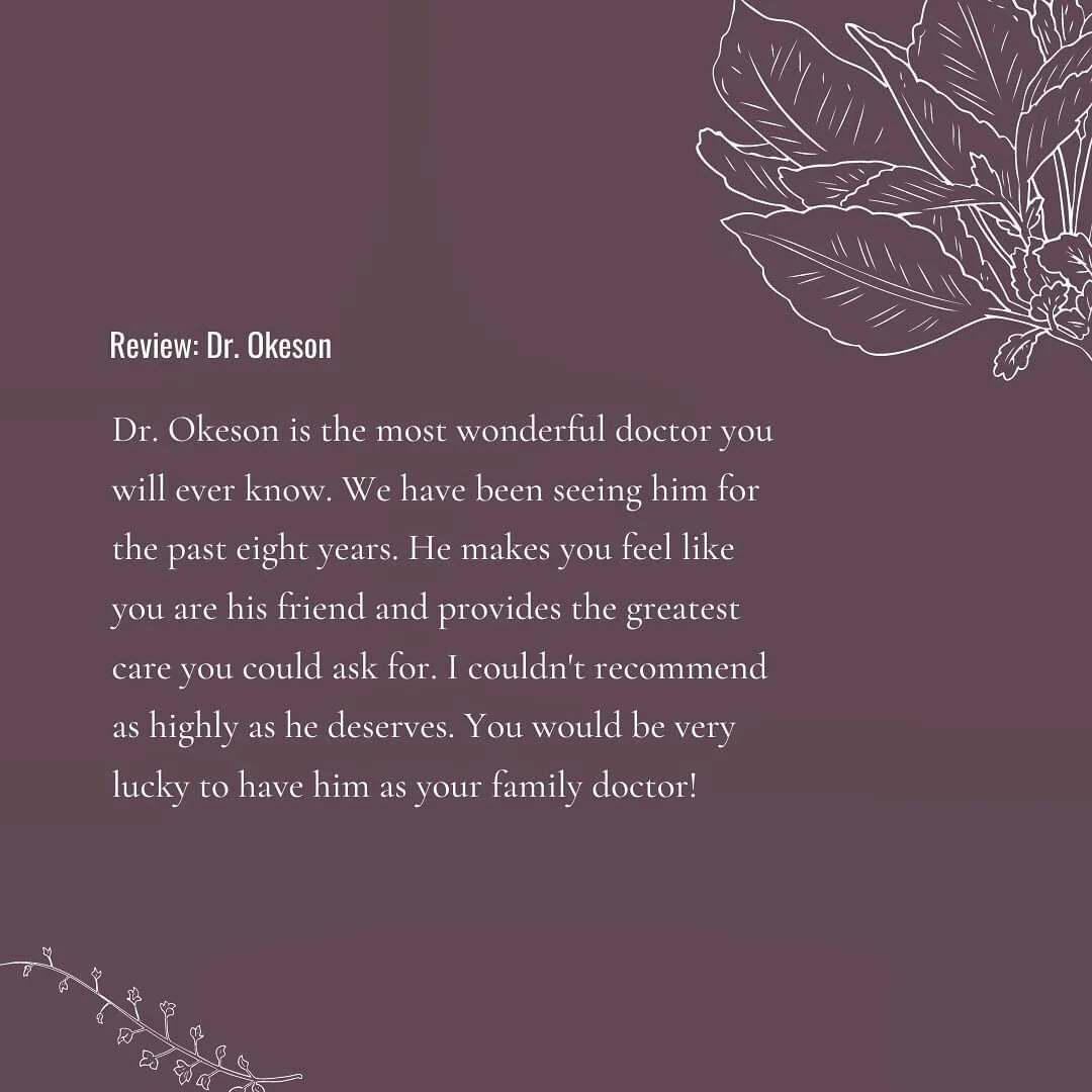 Last but certainly not least... a review for Dr. Okeson! 

We will be highlighting more reviews throughout this year so make sure to leave reviews for your doctor &amp; maybe your review will be highlighted next! 😊 

#reviews #doctorappreciation #pr