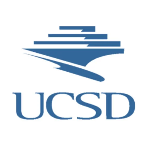 UCSD logo with stylized geometric shape above letters "UCSD".