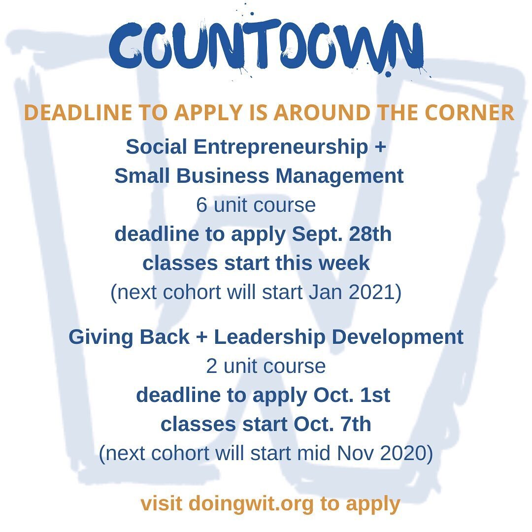 COUNTDOWN IS ON 🕰 
Today is the last day to apply for the final 6 unit college-credit class of 2020. The next chance to participate in this class will be in January 2021. 
Thursday is the final day to apply for this month&rsquo;s 2 unit college-cred