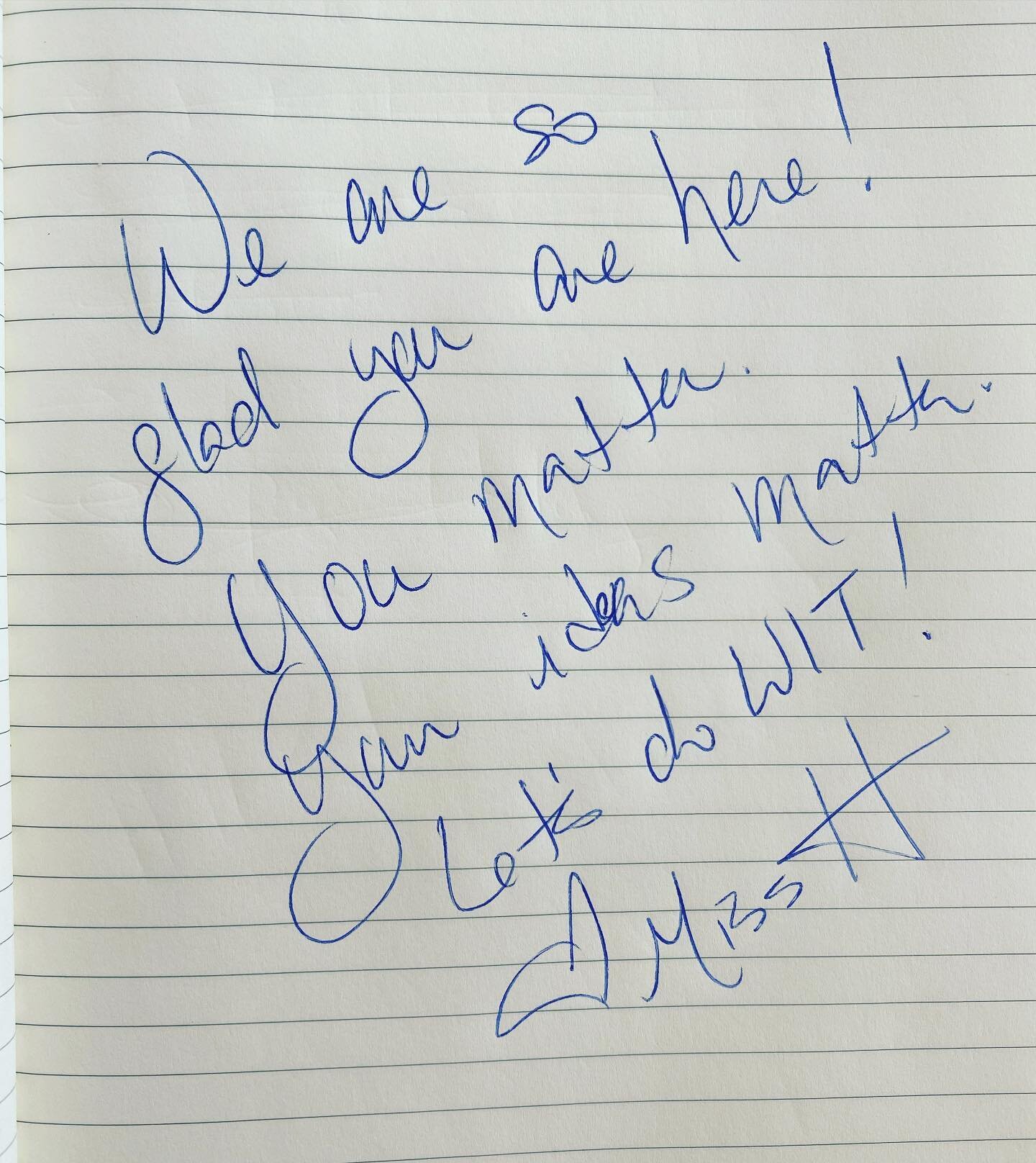 WIT Founder @miss_wit message to all the t(w)eens starting the Small Business Management + Leadership course tonight. 
&ldquo;We are so glad you&rsquo;re here!
You matter. 
Your ideas matter. 
Let&rsquo;s do WIT! 
💙 Miss H&rdquo;
** special shout ou