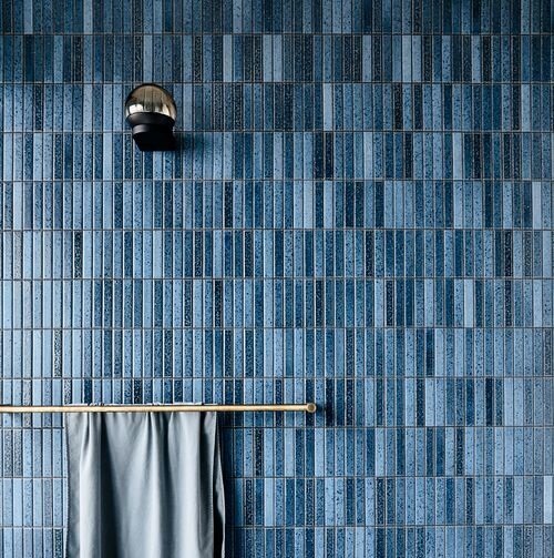 blue bathroom mosaic tiles
