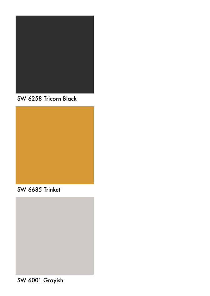 Modern interior in black, yellow, and grey. — ULLE Studio Interior Design