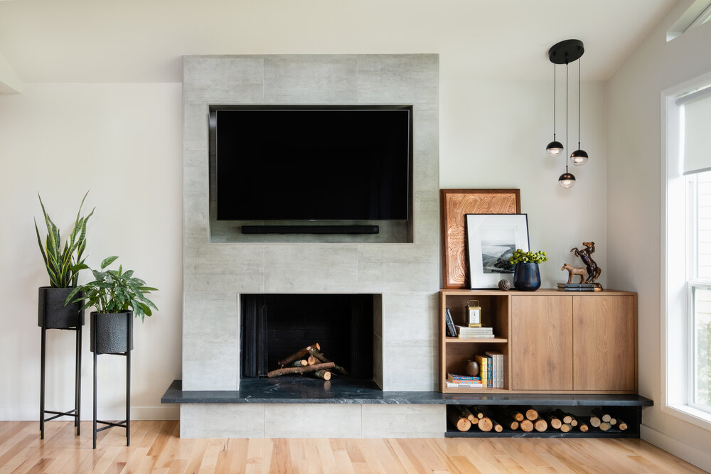 modern fireplace design bellevue wa