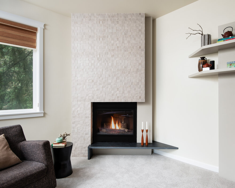 corner fireplace design seattle wa