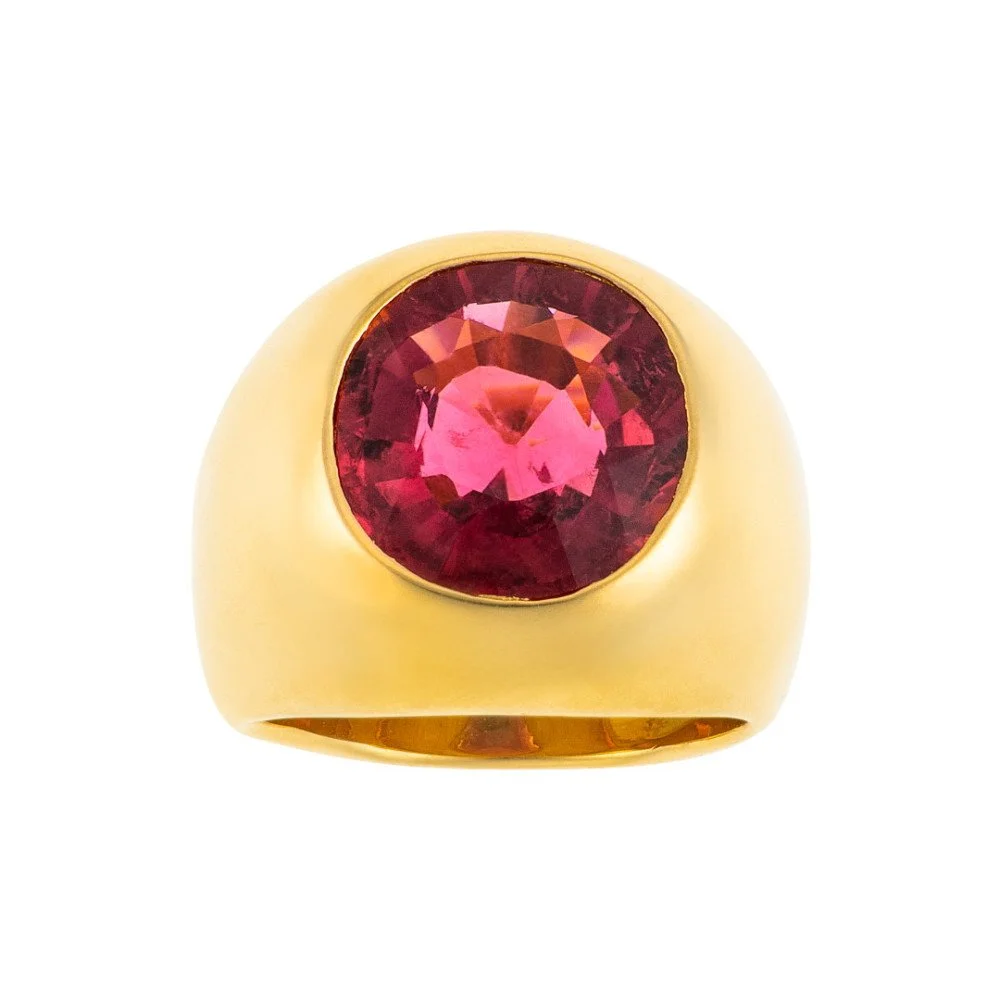 Pink Tourmaline Fiona Style Ring set in 22kt Yellow Gold